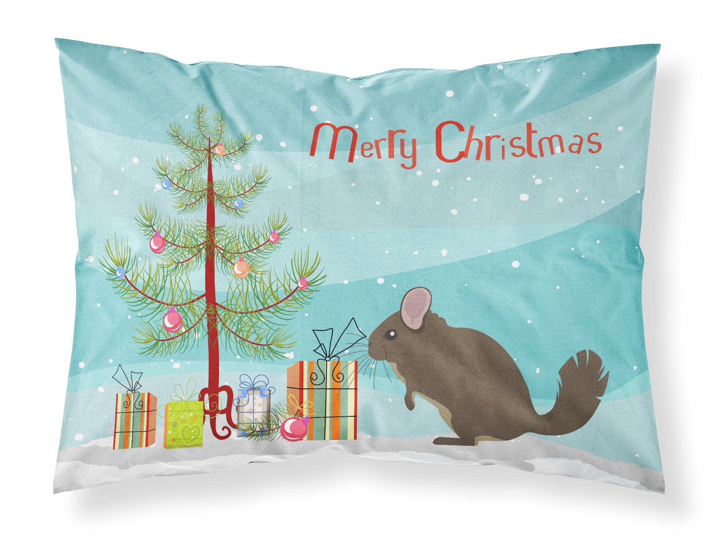 Chinchilla Christmas Fabric Standard Pillowcase BB9242PILLOWCASE by Caroline's Treasures