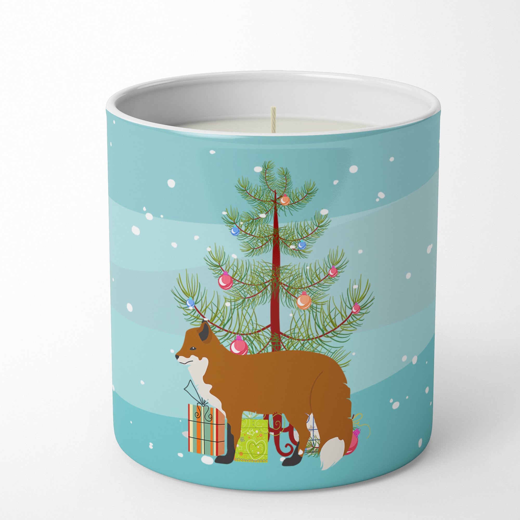 Caroline's Treasures Red Fox Christmas 10 oz Decorative Soy Candle