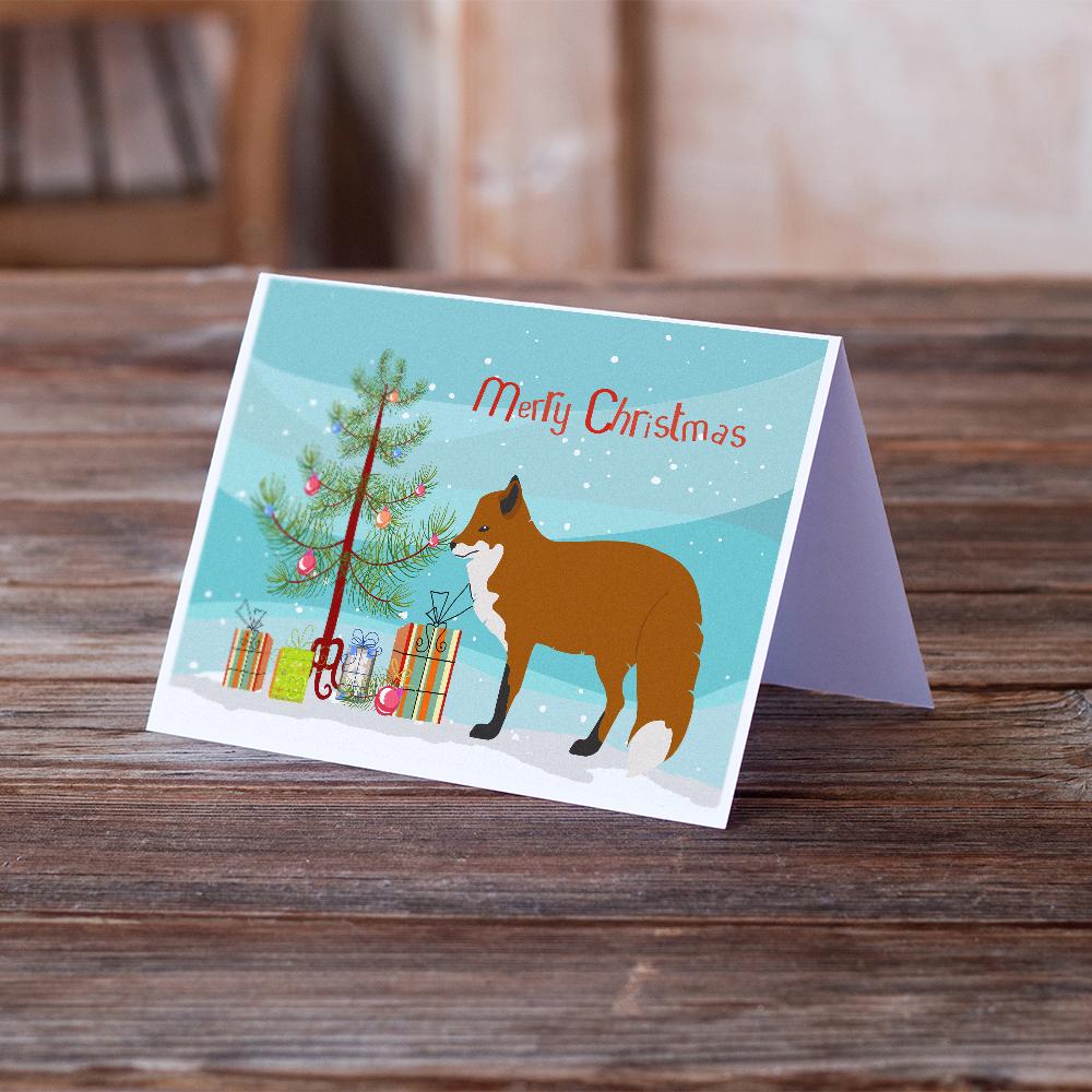Caroline's Treasures Red Fox Christmas Greeting Cards - Blank Note Cards – 8-Pack of Artist-Designed Cards with Envelopes