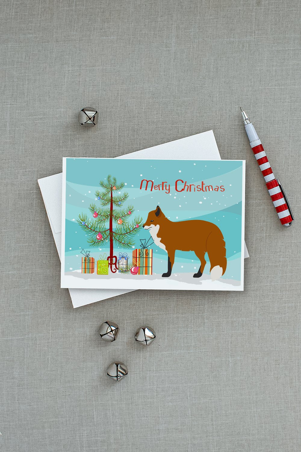 Red Fox Christmas Greeting Cards and Envelopes Pack of 8 - the-store.com