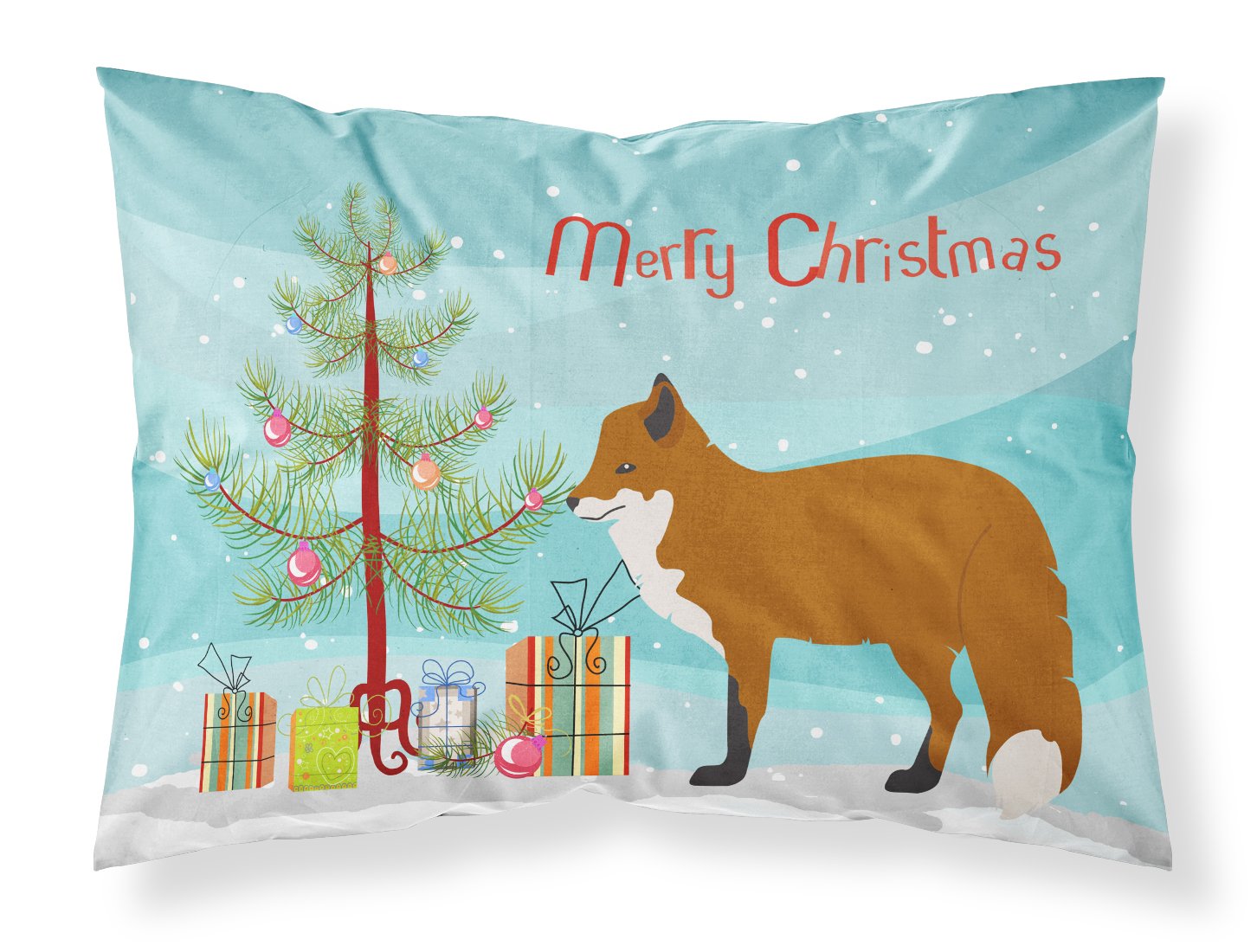 Red Fox Christmas Fabric Standard Pillowcase BB9243PILLOWCASE by Caroline's Treasures