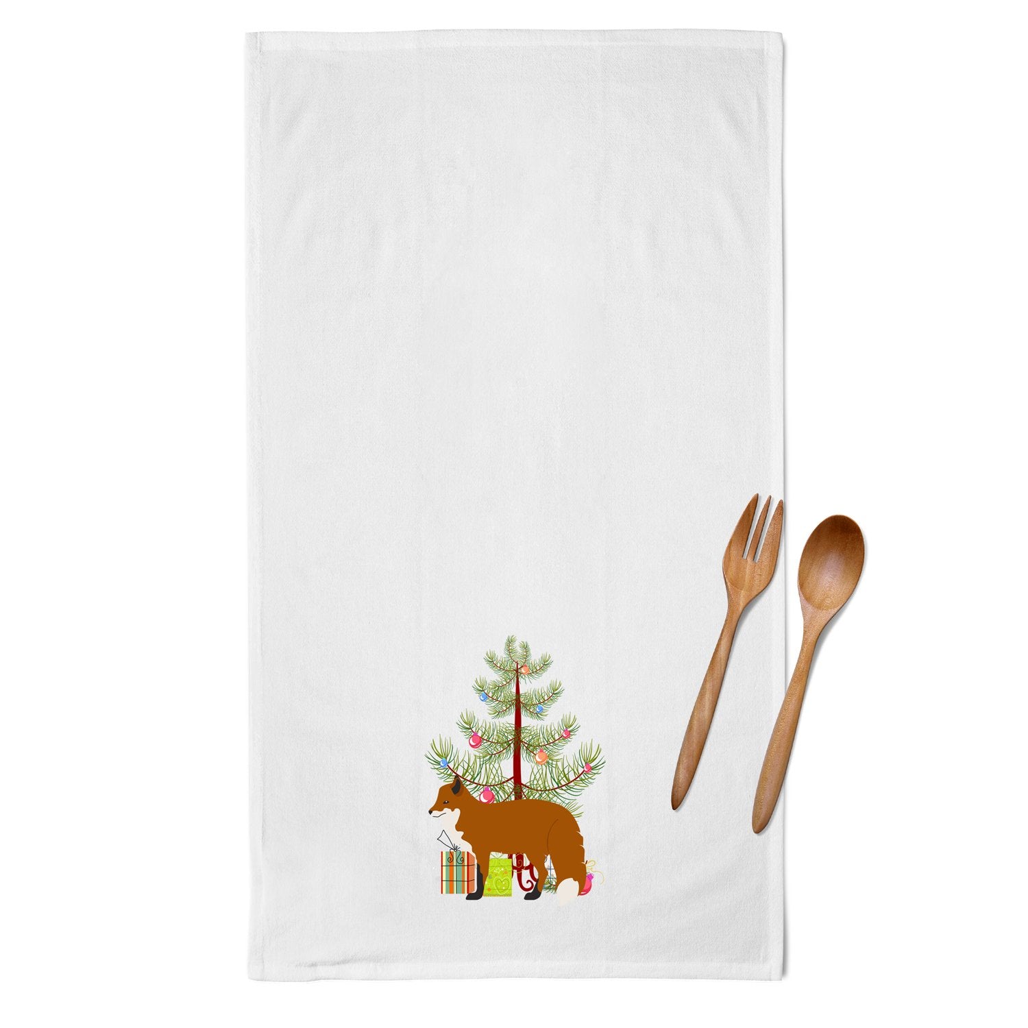Caroline's Treasures Red Fox Christmas Kitchen Towels – Set of 2 - Decorative & Absorbent Cotton | BB9243WTKT