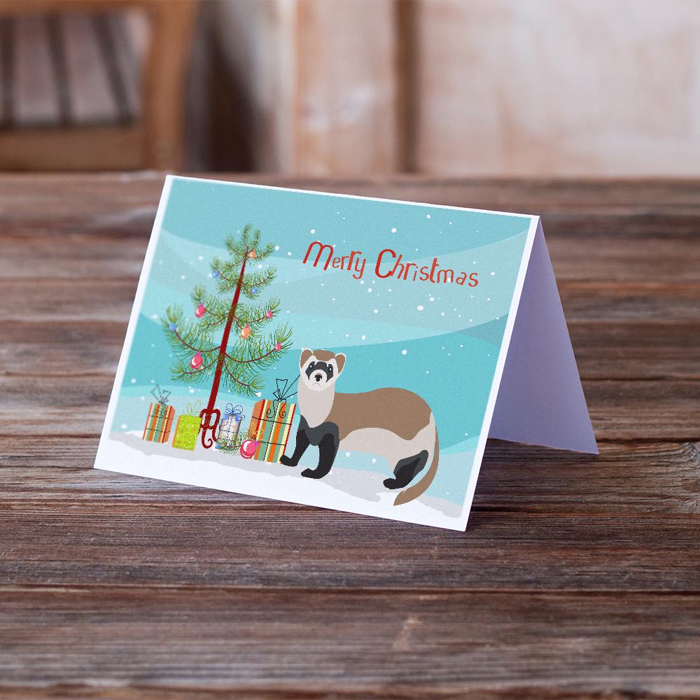 Caroline's Treasures Ferret Christmas Greeting Cards - Blank Note Cards – 8-Pack of Artist-Designed Cards with Envelopes