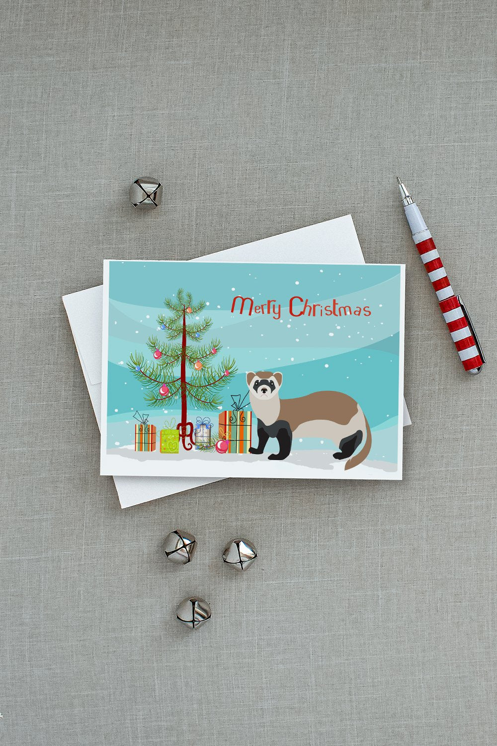 Ferret Christmas Greeting Cards and Envelopes Pack of 8 - the-store.com