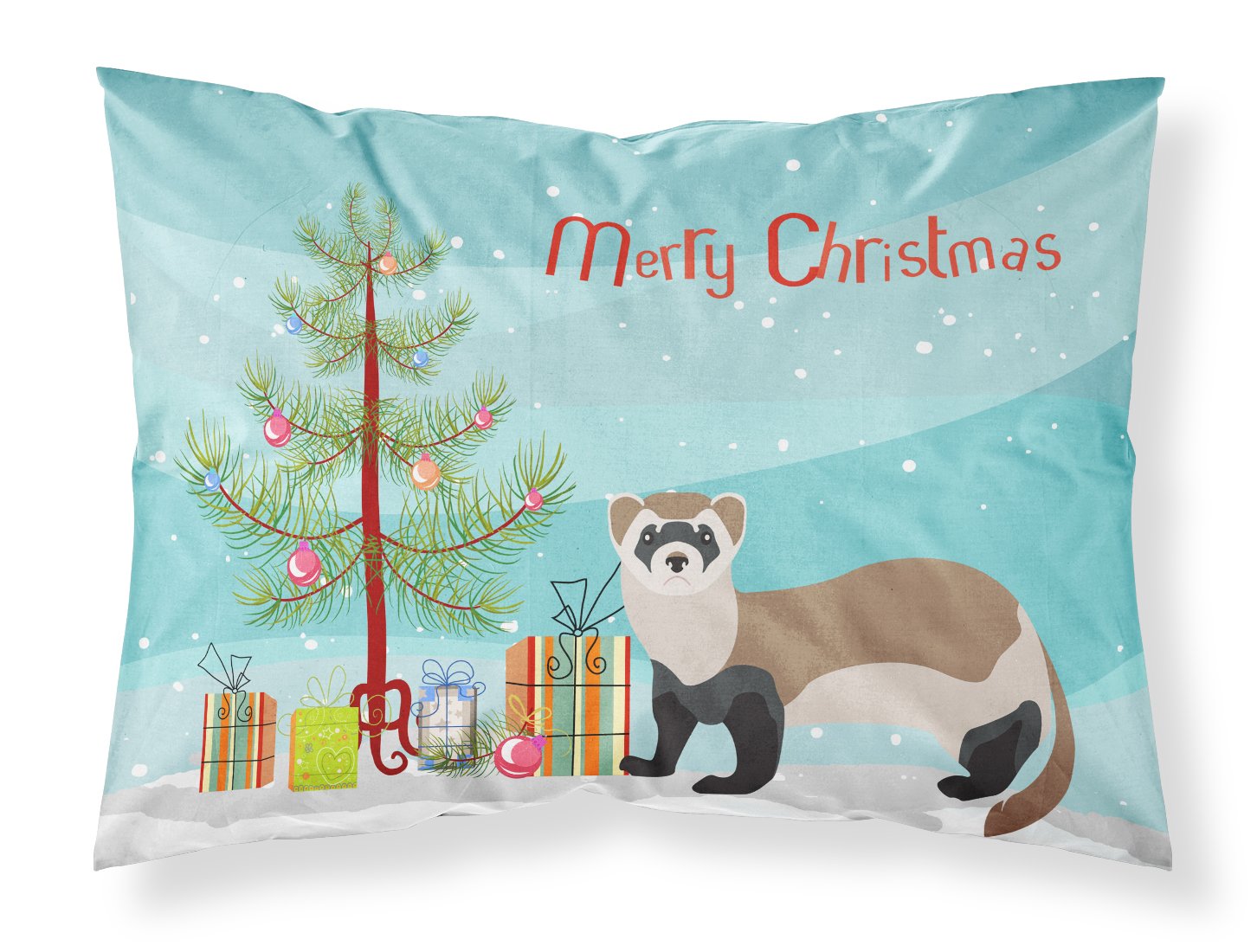 Ferret Christmas Fabric Standard Pillowcase BB9245PILLOWCASE by Caroline's Treasures