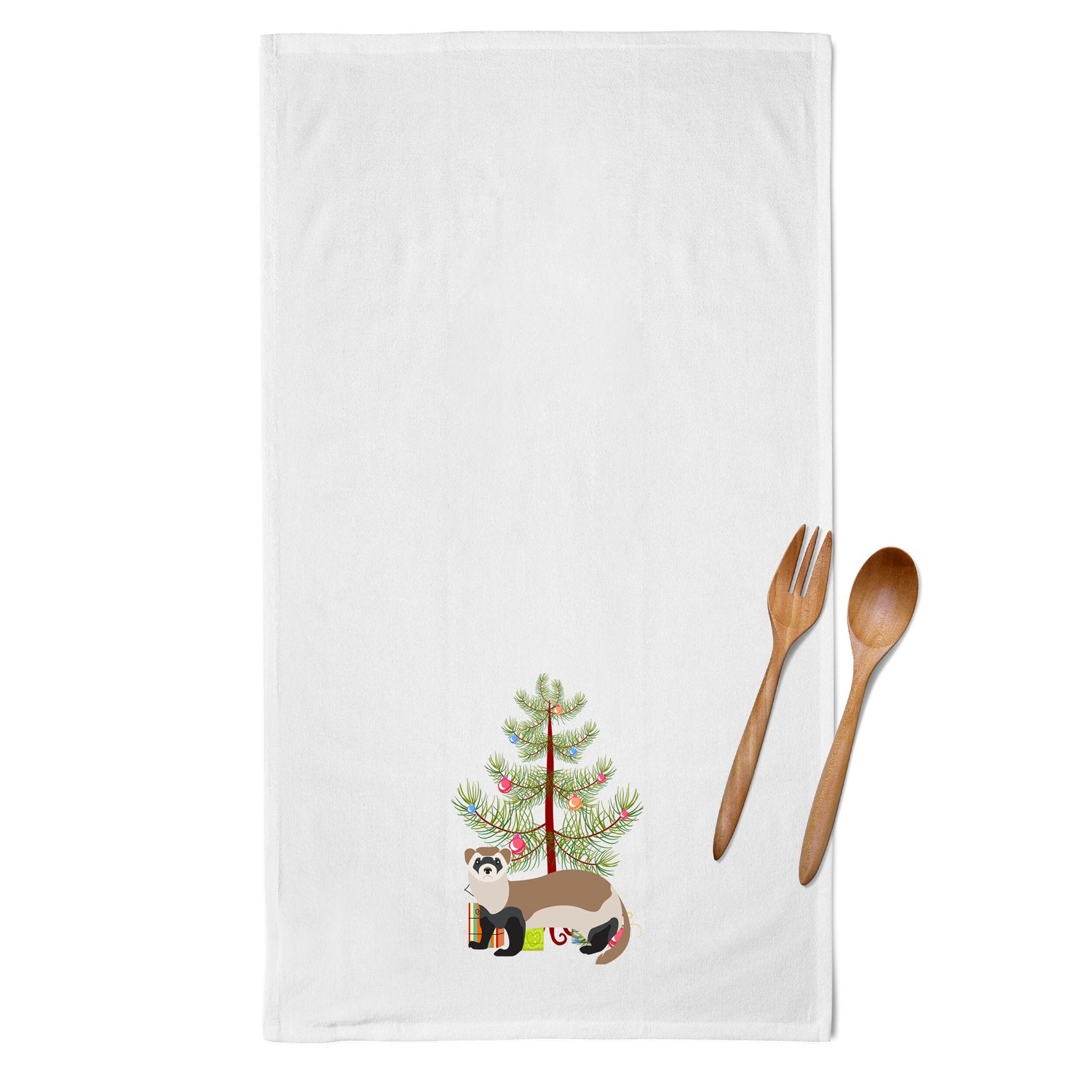 Caroline's Treasures Ferret Christmas Kitchen Towels – Set of 2 - Decorative & Absorbent Cotton | BB9245WTKT