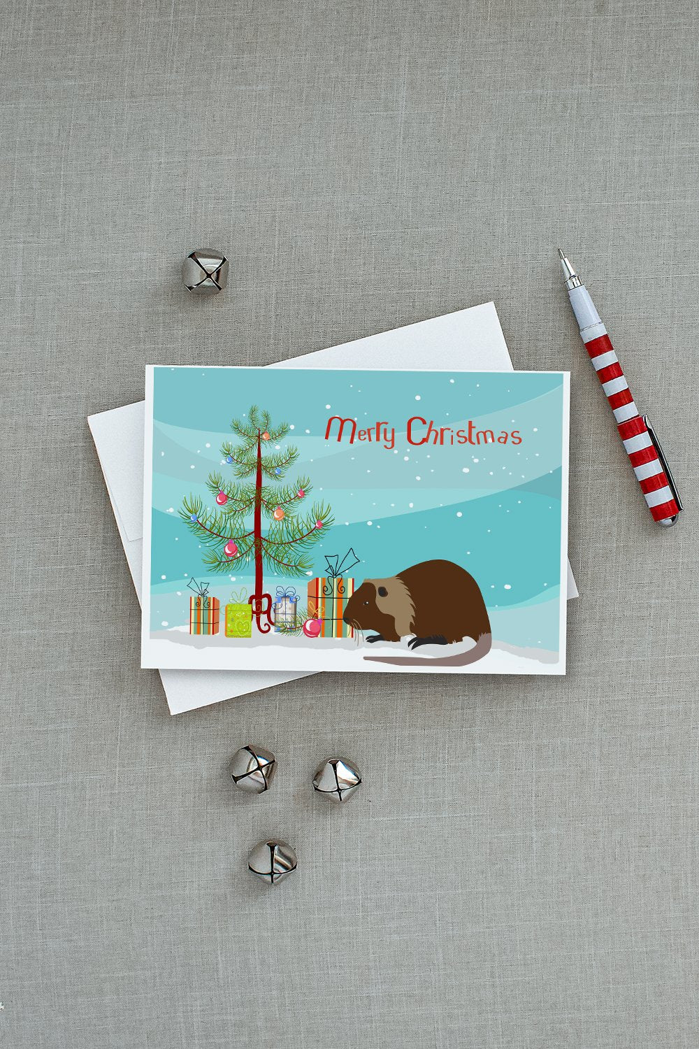 Coypu Nutria River Rat Christmas Greeting Cards and Envelopes Pack of 8 - the-store.com
