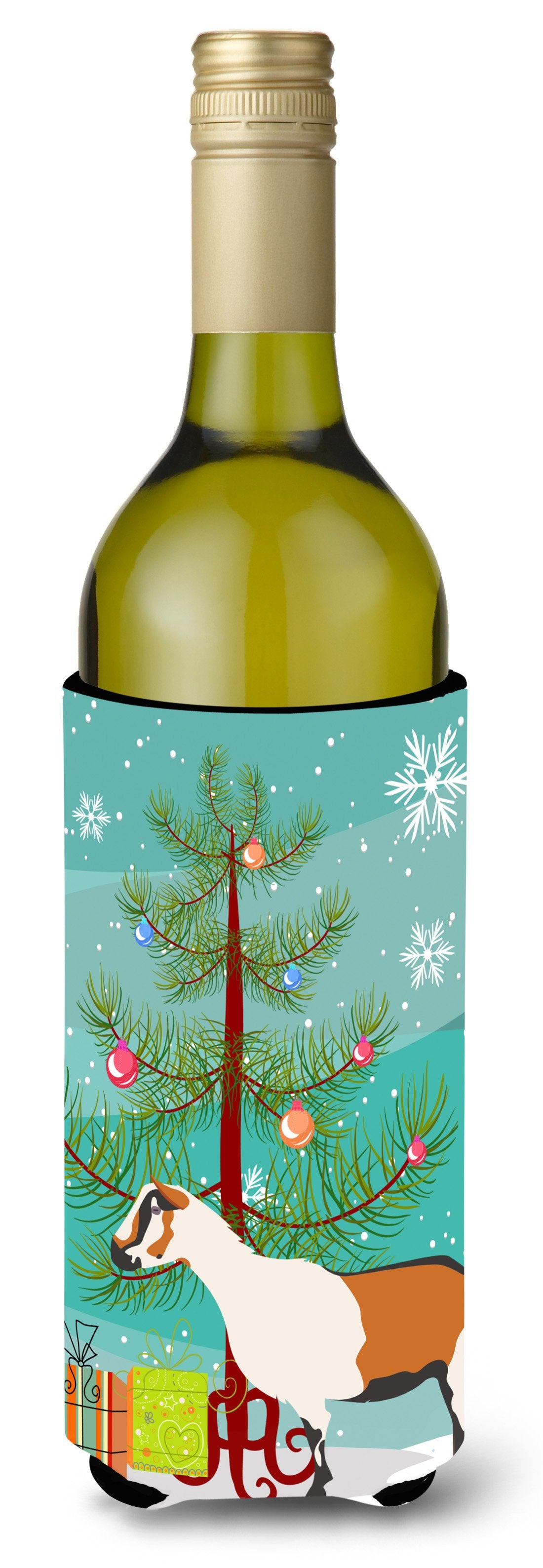 Alpine Goat Christmas Wine Bottle Beverge Insulator Hugger BB9247LITERK by Caroline&#39;s Treasures