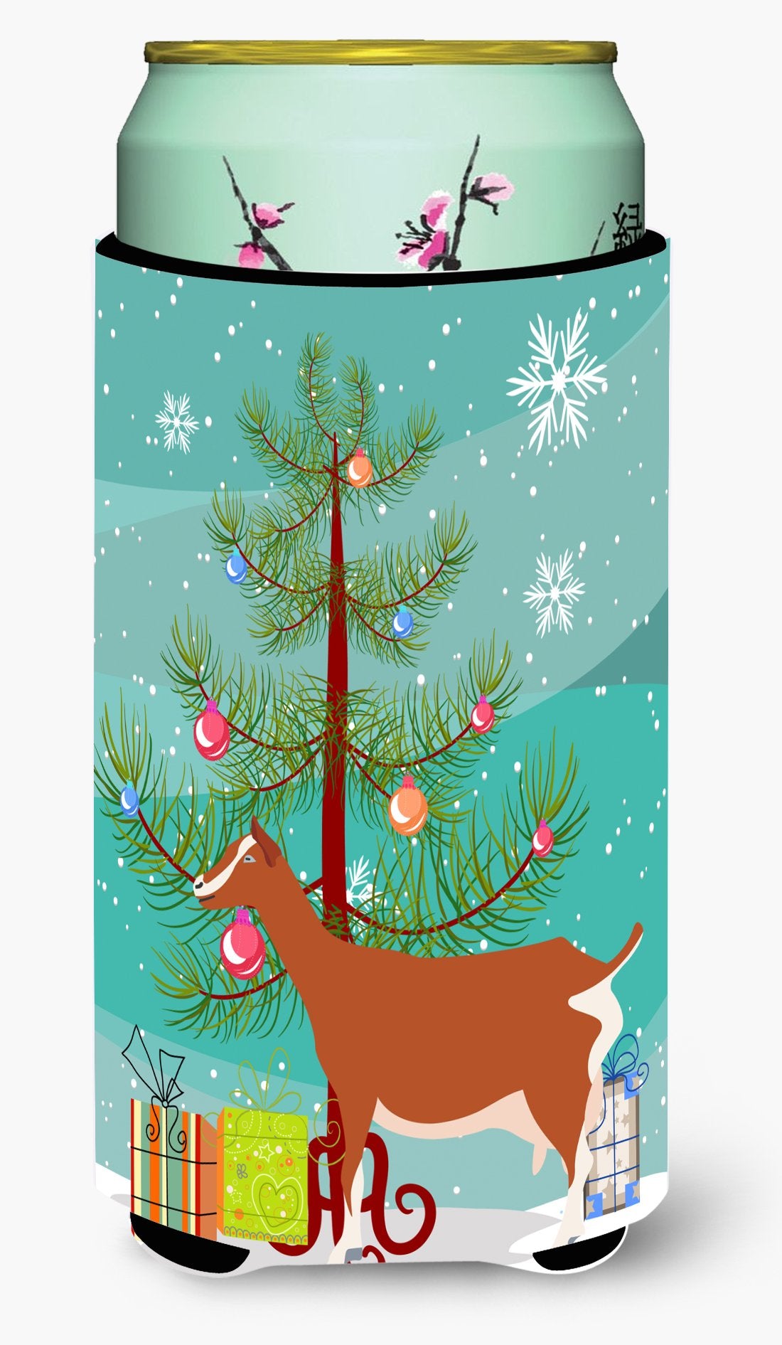 Toggenburger Goat Christmas Tall Boy Beverage Insulator Hugger BB9248TBC by Caroline&#39;s Treasures