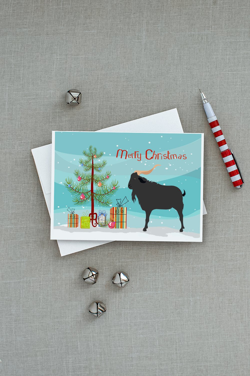 Verata Goat Christmas Greeting Cards and Envelopes Pack of 8 - the-store.com