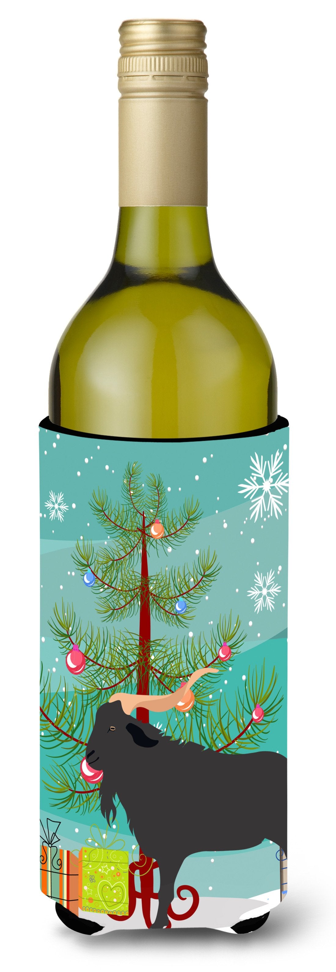 Verata Goat Christmas Wine Bottle Beverge Insulator Hugger BB9249LITERK by Caroline&#39;s Treasures