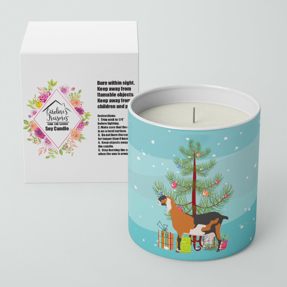 Anglo-nubian Nubian Goat Christmas 10 oz Decorative Soy Candle - the-store.com
