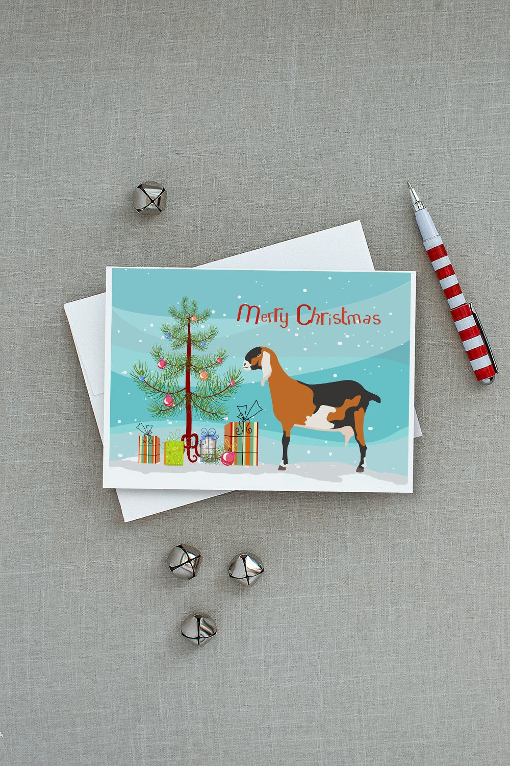 Anglo-nubian Nubian Goat Christmas Greeting Cards and Envelopes Pack of 8 - the-store.com