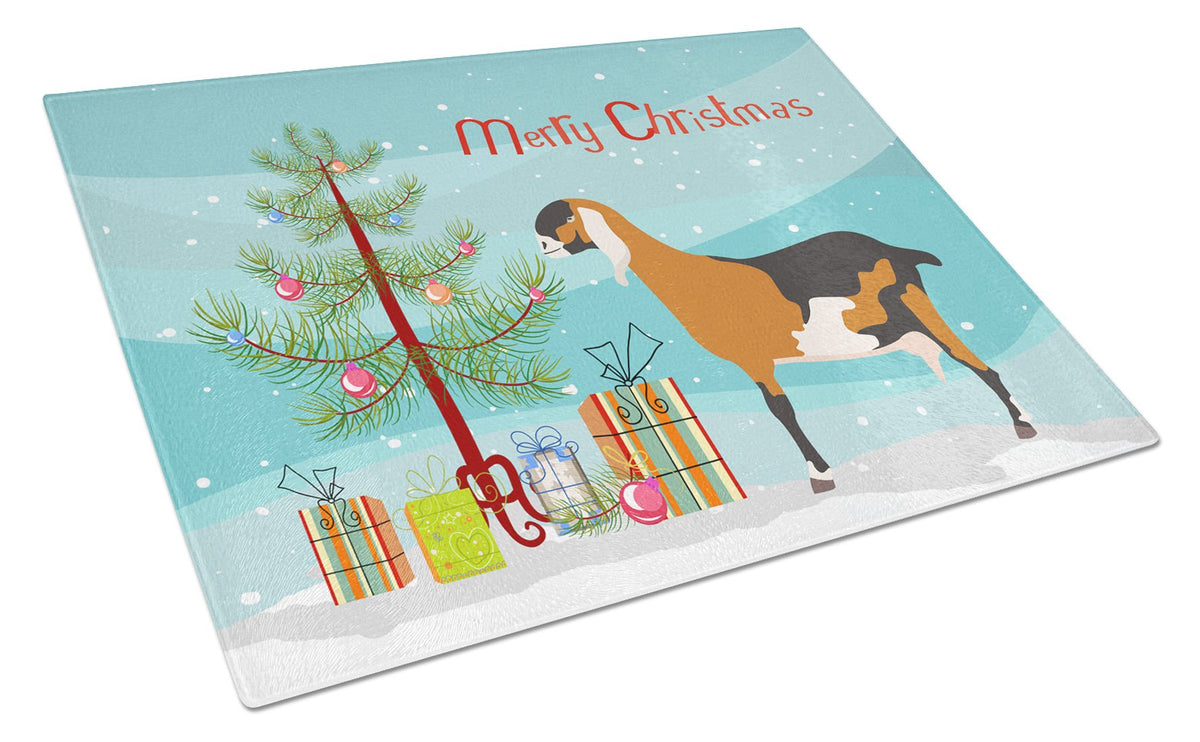 Anglo-nubian Nubian Goat Christmas Glass Cutting Board Large BB9250LCB by Caroline&#39;s Treasures