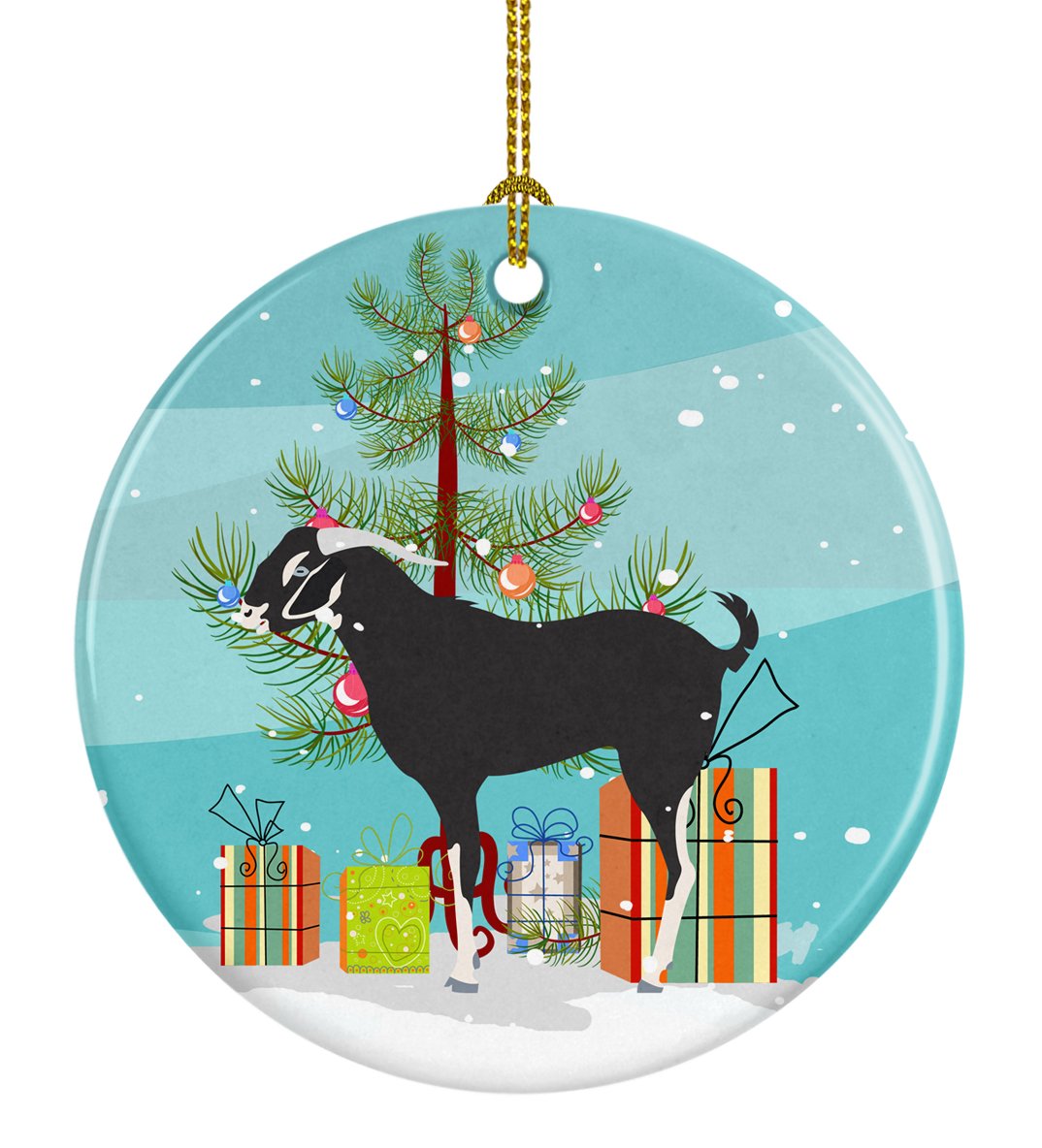 Black Bengal Goat Christmas Ceramic Ornament BB9251CO1 by Caroline&#39;s Treasures