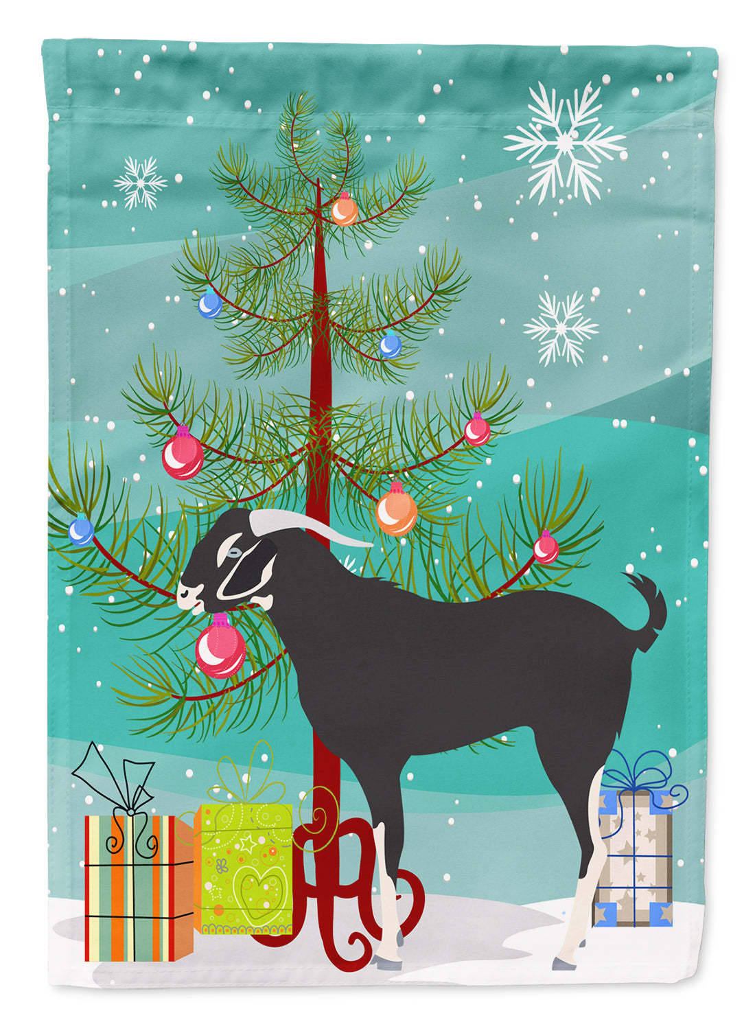 Black Bengal Goat Christmas Flag Garden Size BB9251GF
