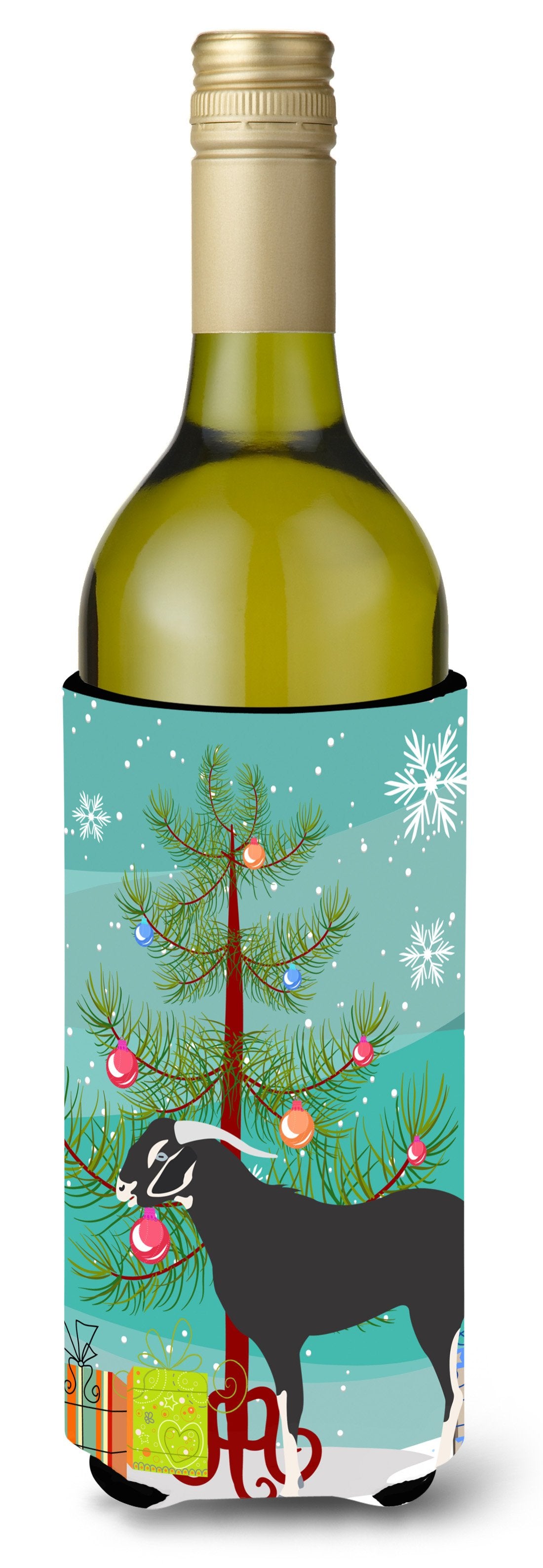 Black Bengal Goat Christmas Wine Bottle Beverge Insulator Hugger BB9251LITERK by Caroline&#39;s Treasures