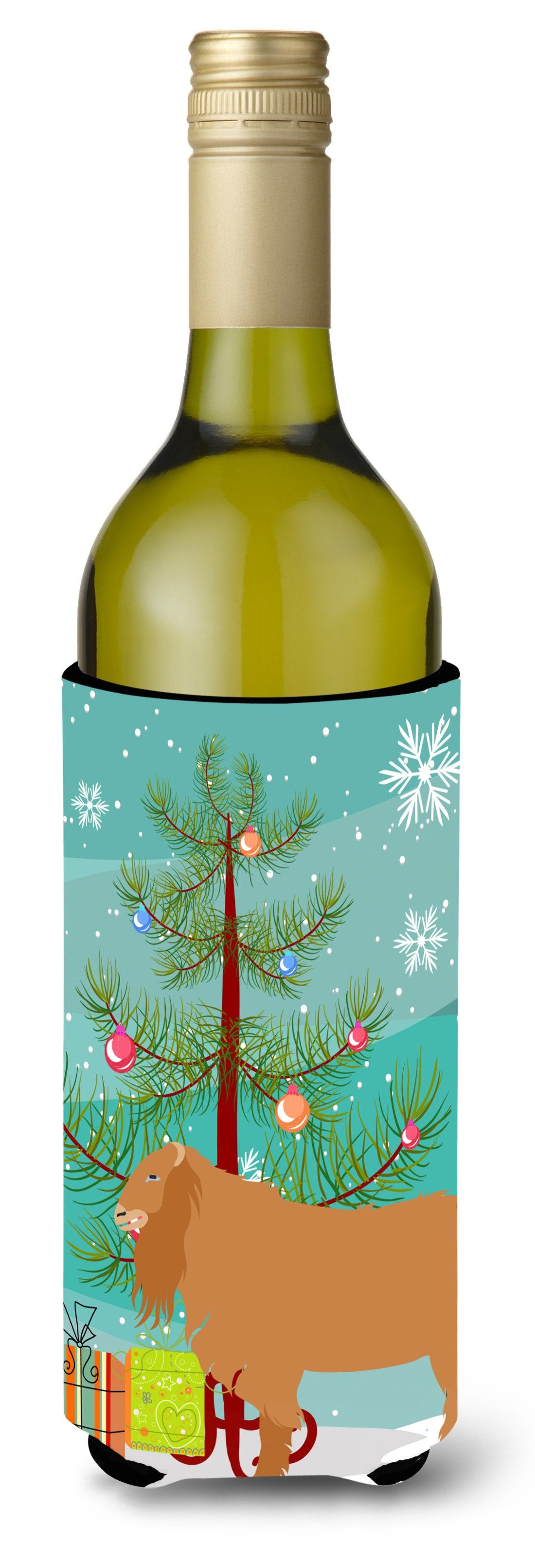 American Lamancha Goat Christmas Wine Bottle Beverge Insulator Hugger BB9252LITERK by Caroline&#39;s Treasures