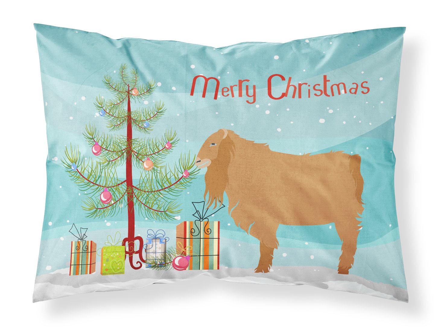 American Lamancha Goat Christmas Fabric Standard Pillowcase BB9252PILLOWCASE by Caroline's Treasures