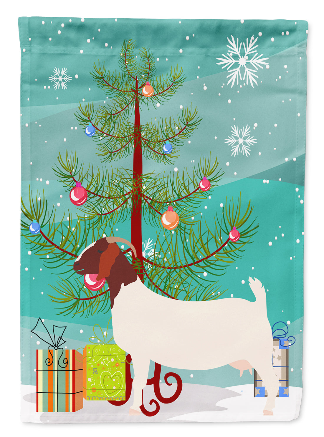 Boer Goat Christmas Flag Canvas House Size BB9253CHF  the-store.com.