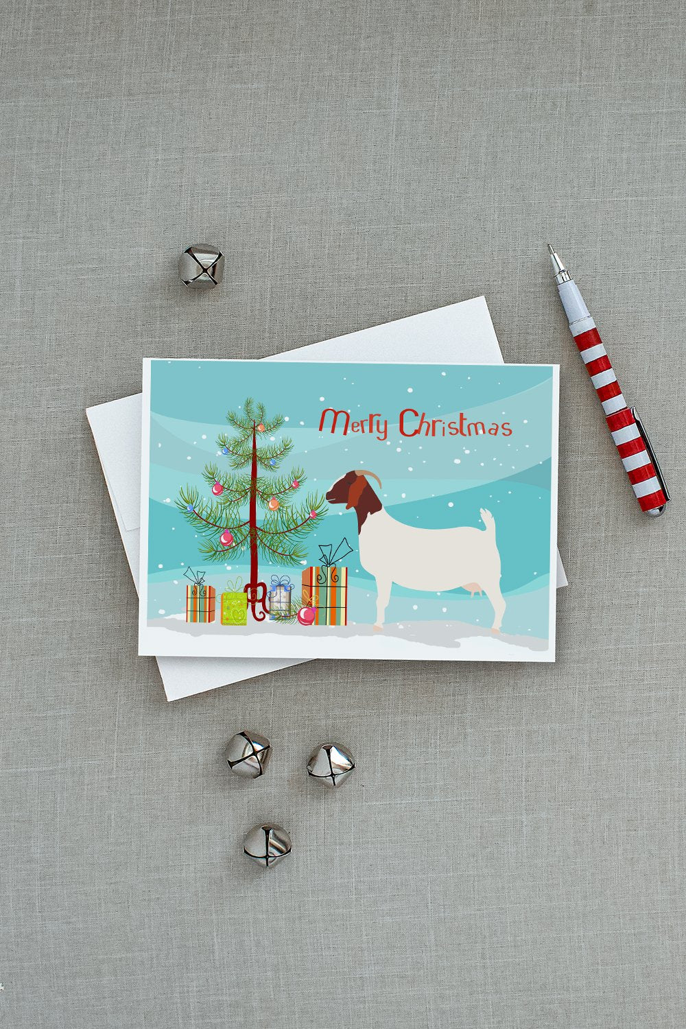 Boer Goat Christmas Greeting Cards and Envelopes Pack of 8 - the-store.com