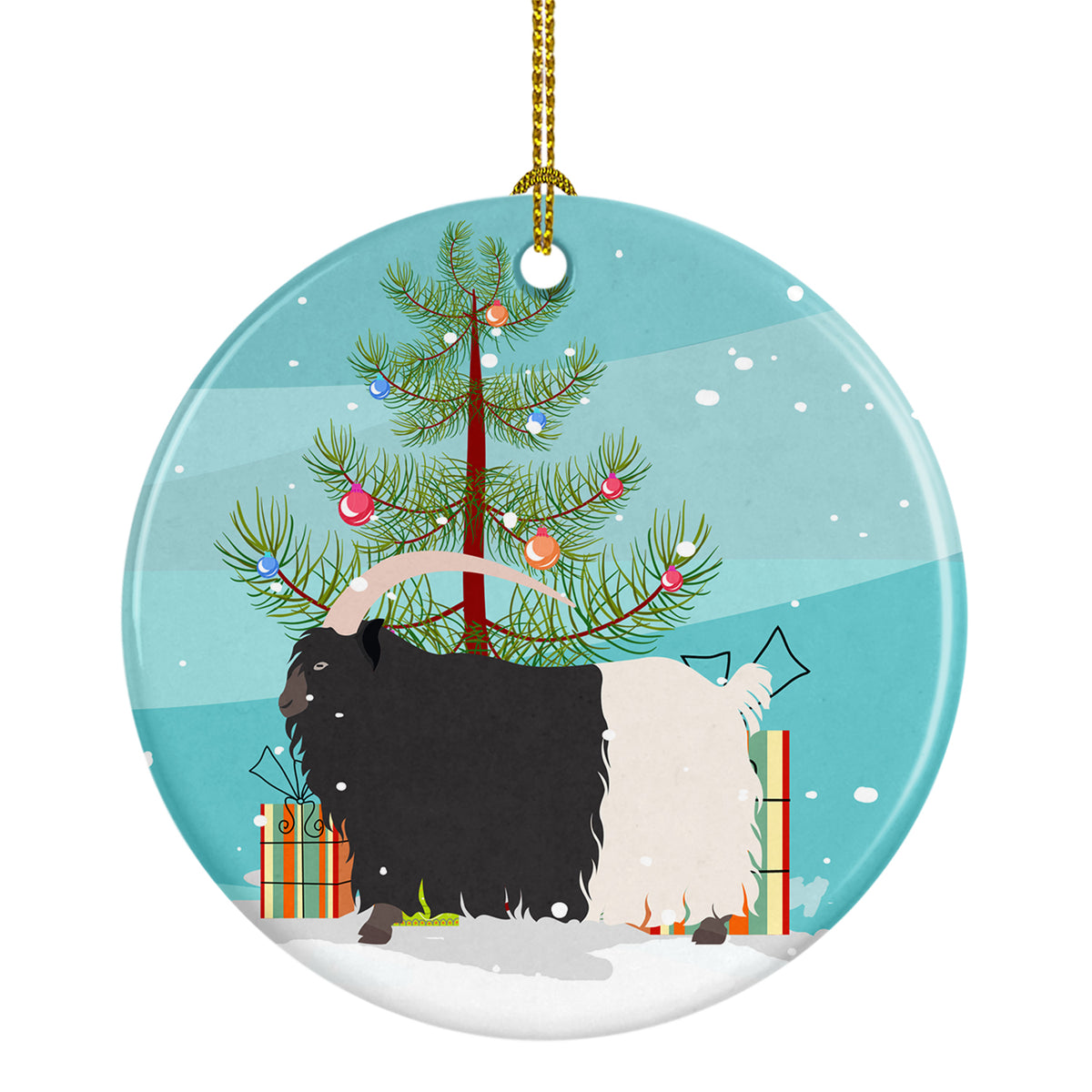 Welsh Black-Necked Goat Christmas Ceramic Ornament BB9254CO1 - the-store.com