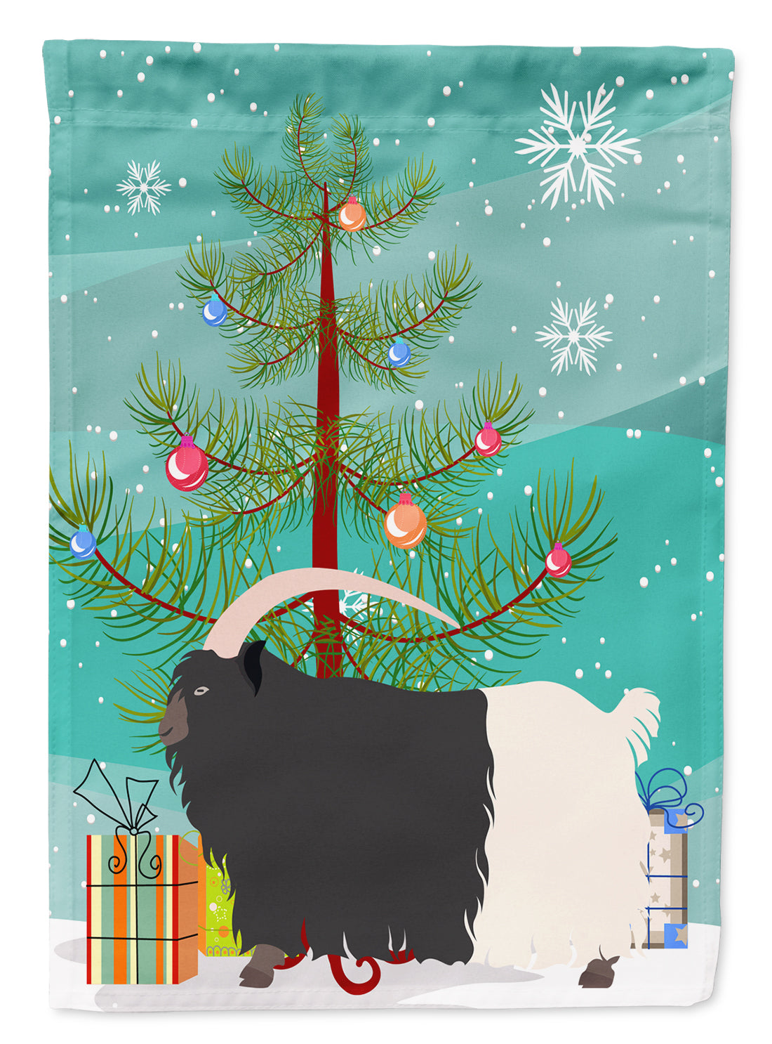 Welsh Black-Necked Goat Christmas Flag Garden Size BB9254GF