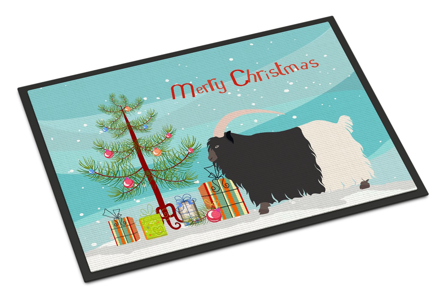 Welsh Black-Necked Goat Christmas Indoor or Outdoor Mat 24x36 BB9254JMAT by Caroline's Treasures