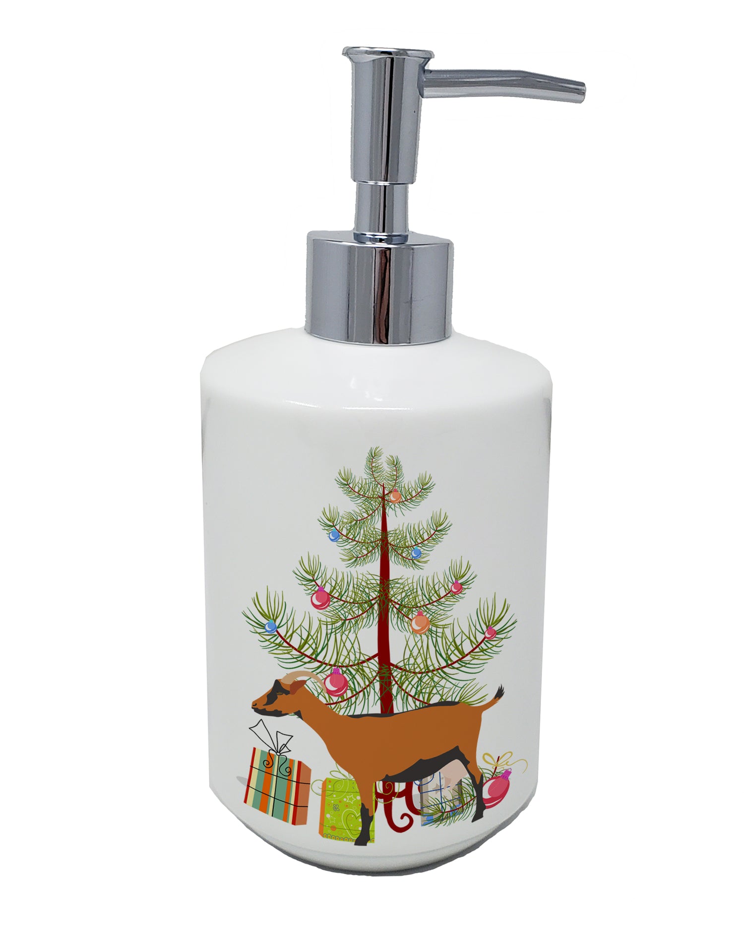 Buy this Oberhasli Goat Christmas Ceramic Soap Dispenser