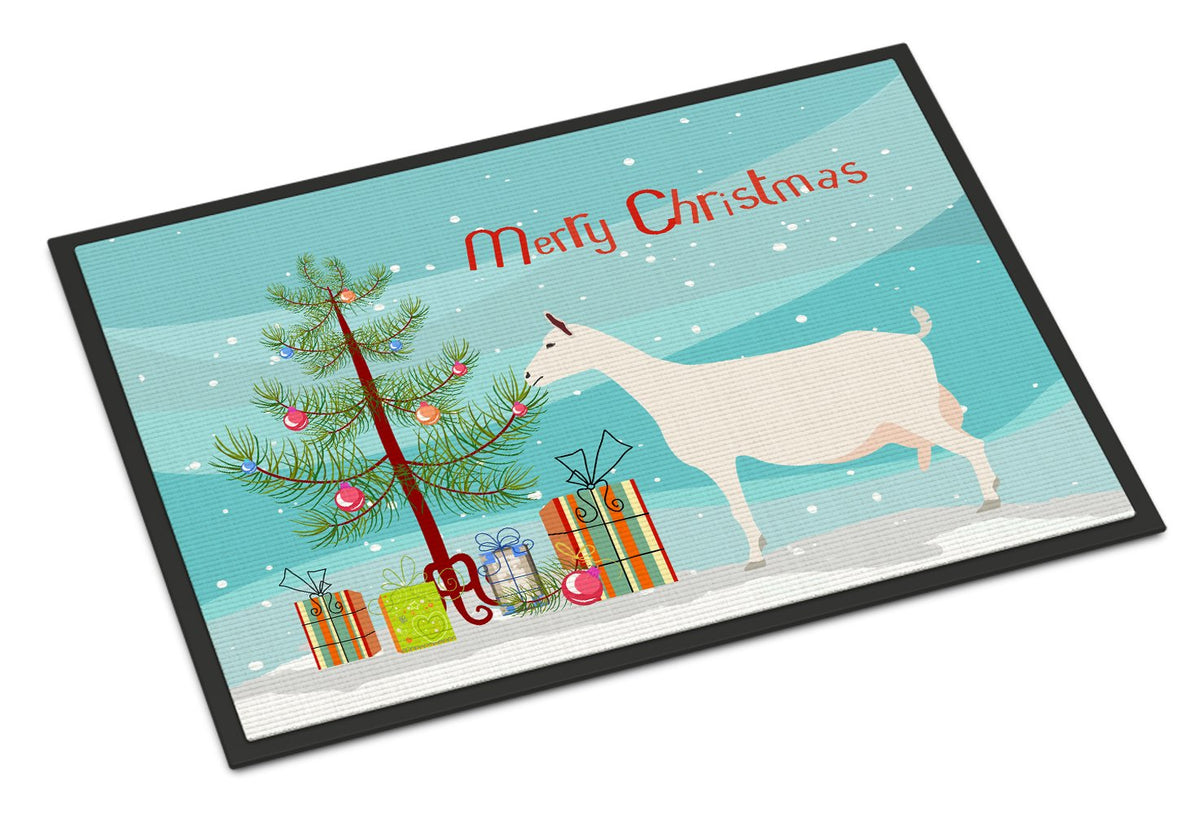 Saanen Goat Christmas Indoor or Outdoor Mat 24x36 BB9256JMAT by Caroline&#39;s Treasures