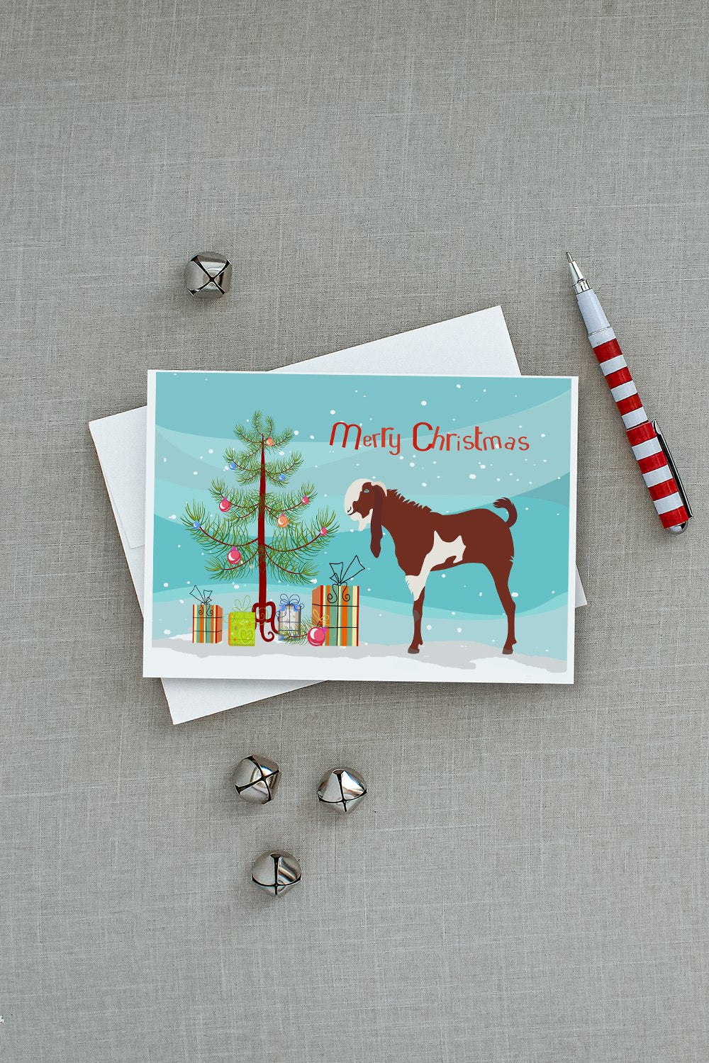 Jamnapari Goat Christmas Greeting Cards and Envelopes Pack of 8 - the-store.com