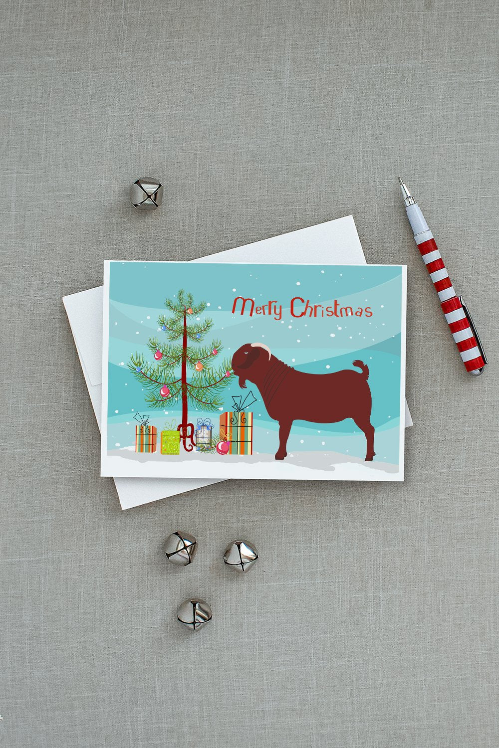 Kalahari Red Goat Christmas Greeting Cards and Envelopes Pack of 8 - the-store.com