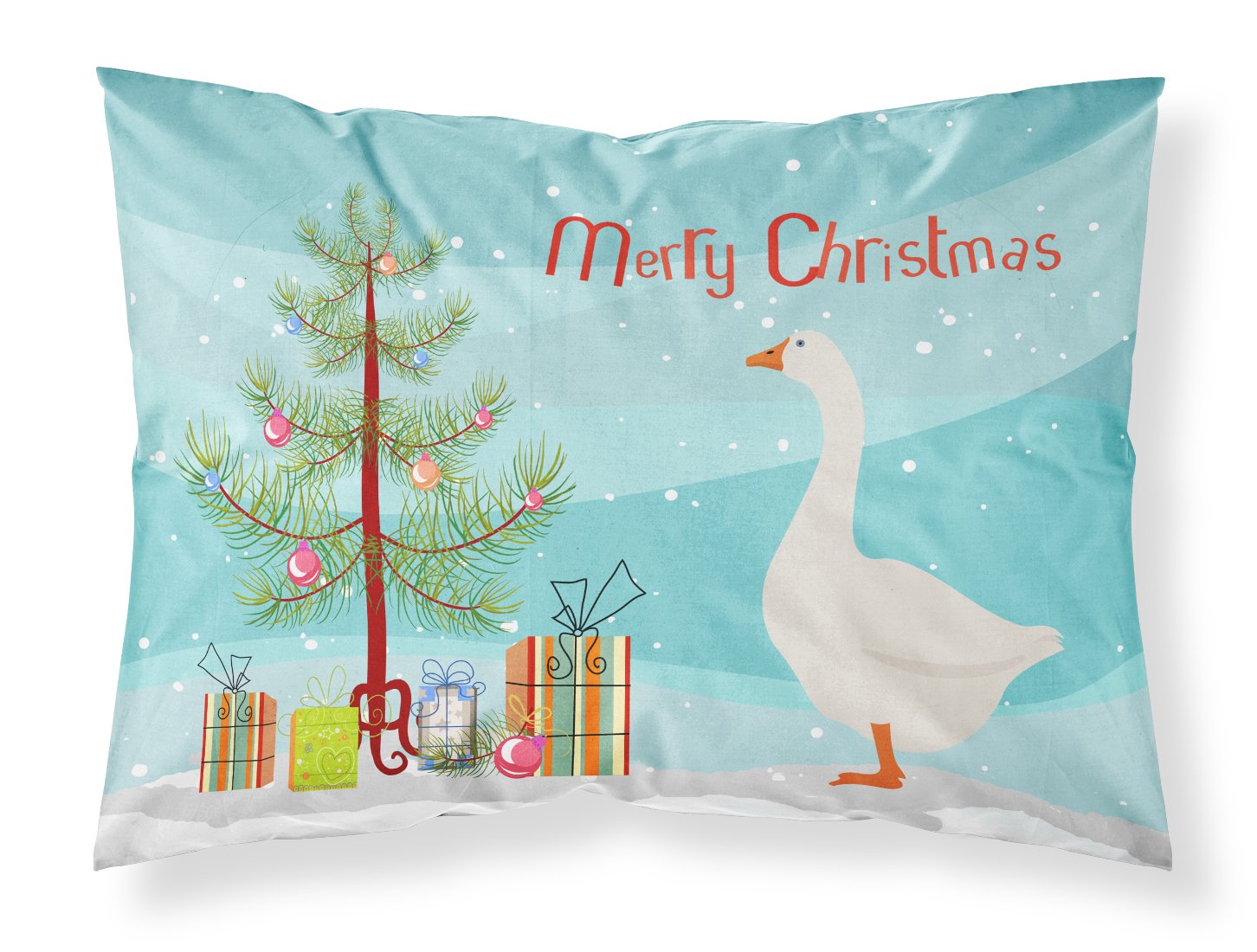 Embden Goose Christmas Fabric Standard Pillowcase BB9259PILLOWCASE by Caroline's Treasures