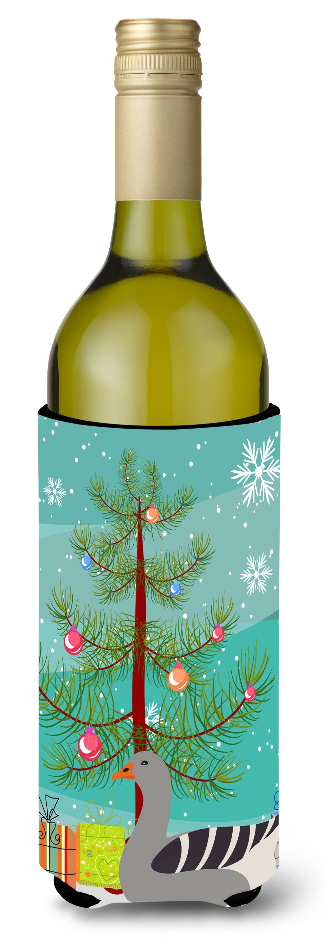 Pilgrim Goose Christmas Wine Bottle Beverge Insulator Hugger BB9260LITERK by Caroline's Treasures