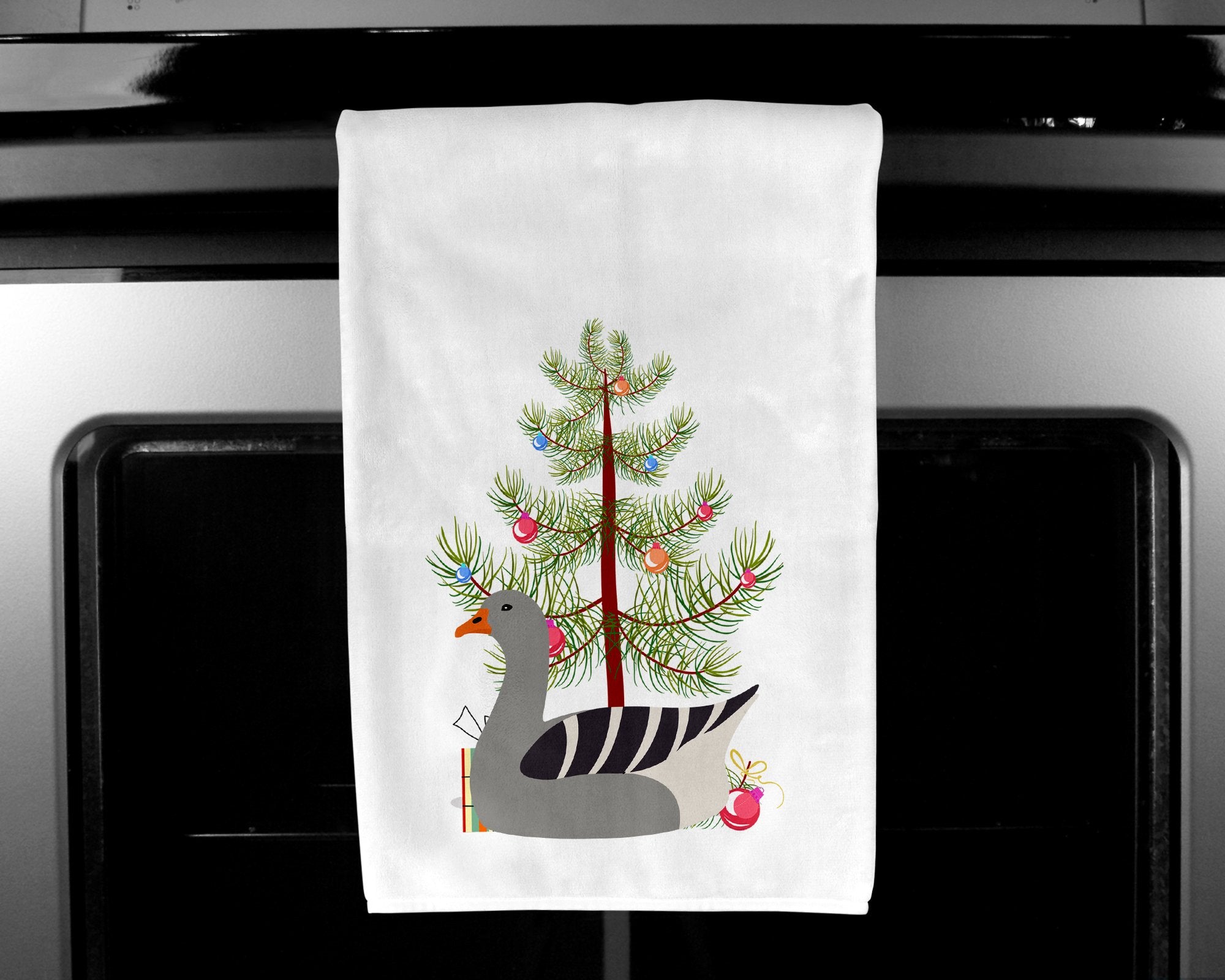 Pilgrim Goose Christmas White Kitchen Towel Set of 2 BB9260WTKT by Caroline's Treasures