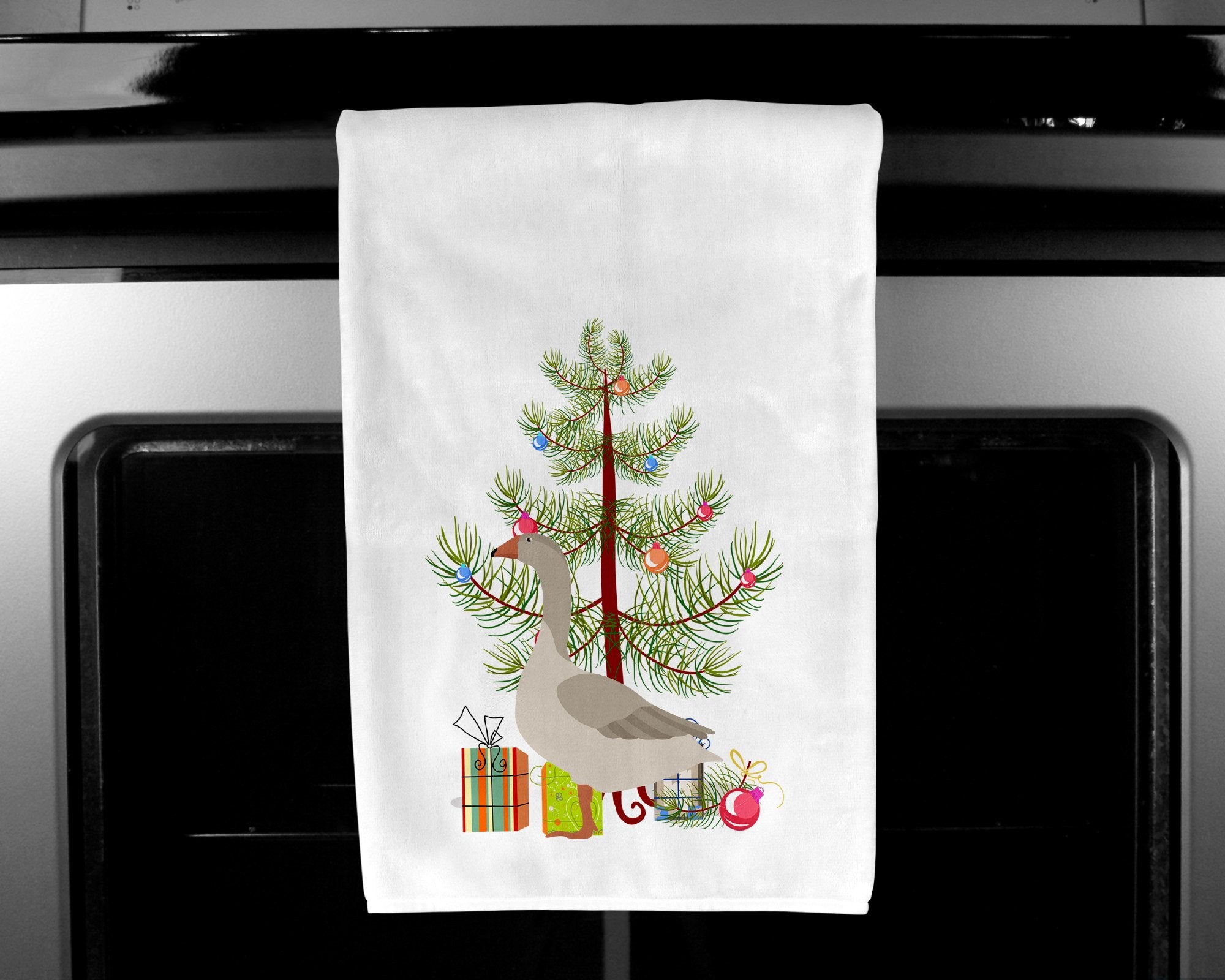 Steinbacher Goose Christmas White Kitchen Towel Set of 2 BB9261WTKT by Caroline's Treasures