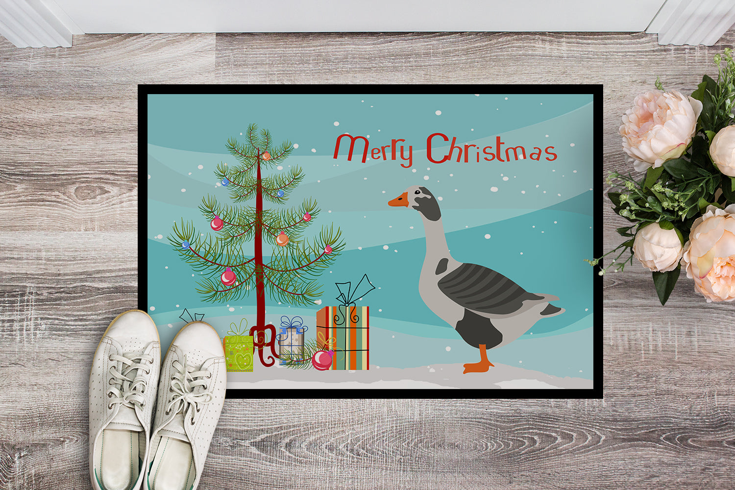 West of England Goose Christmas Indoor or Outdoor Mat 18x27 BB9262MAT - the-store.com