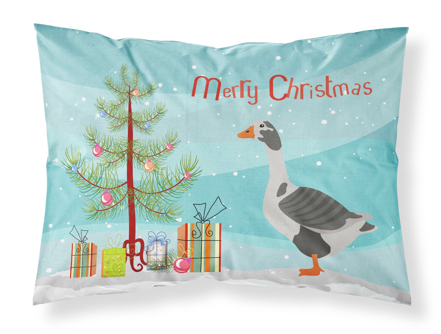 West of England Goose Christmas Fabric Standard Pillowcase BB9262PILLOWCASE by Caroline's Treasures