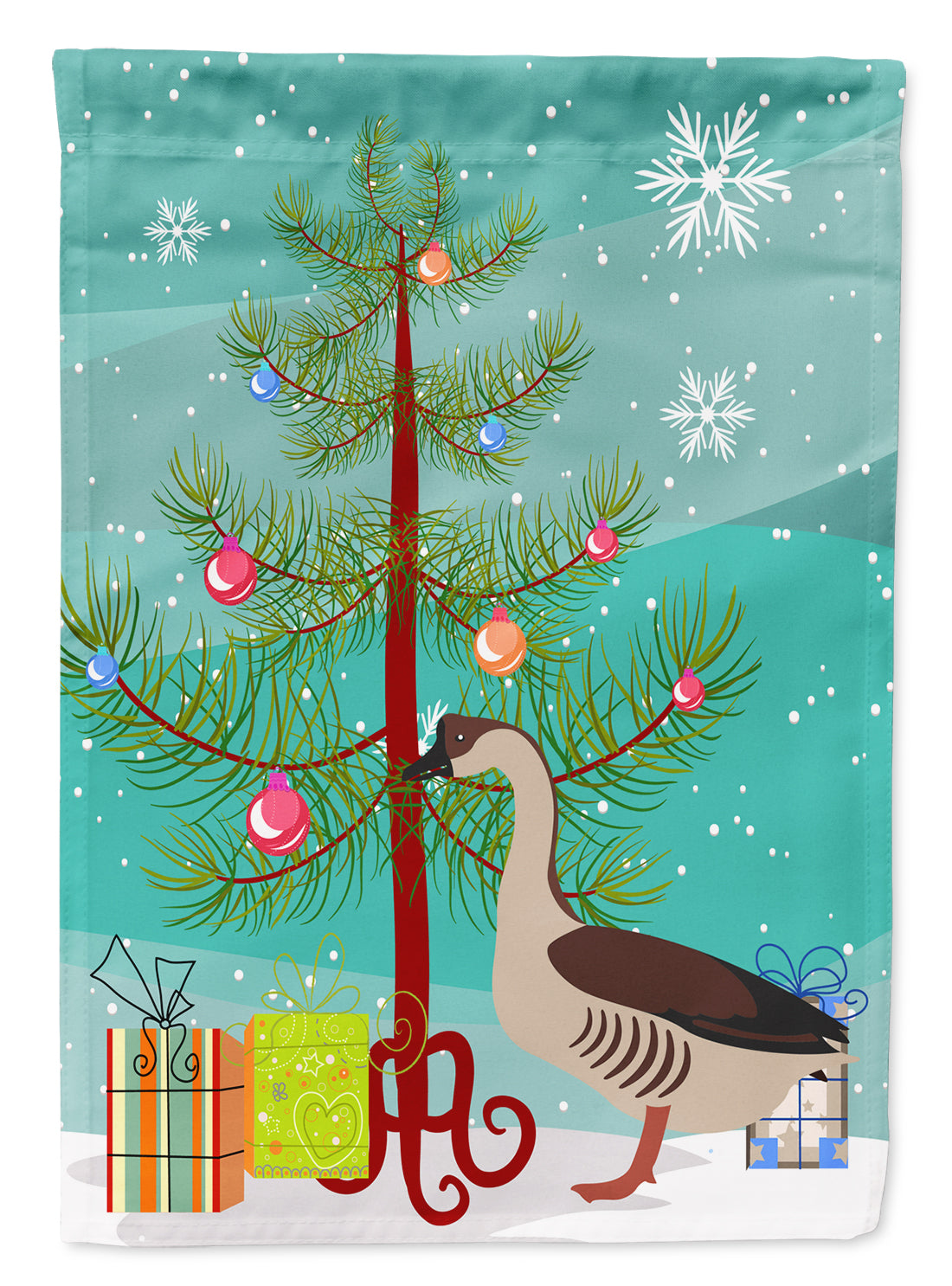 Chinese Goose Christmas Flag Garden Size BB9263GF  the-store.com.