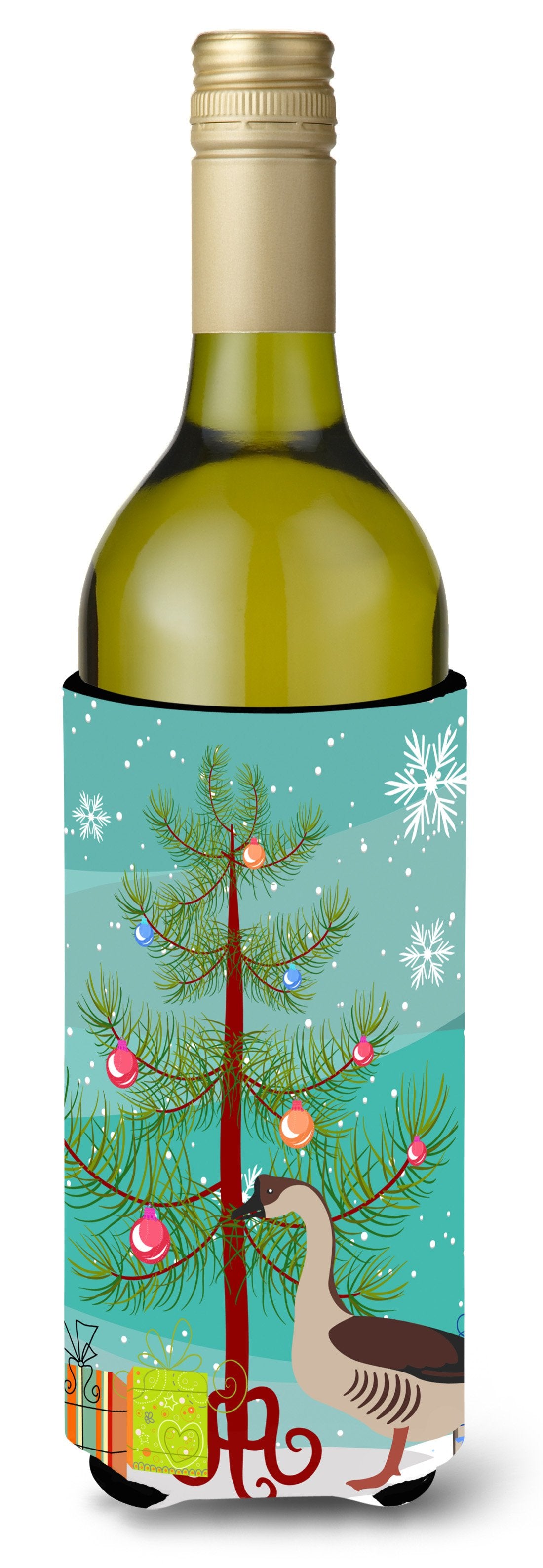 Chinese Goose Christmas Wine Bottle Beverge Insulator Hugger BB9263LITERK by Caroline&#39;s Treasures