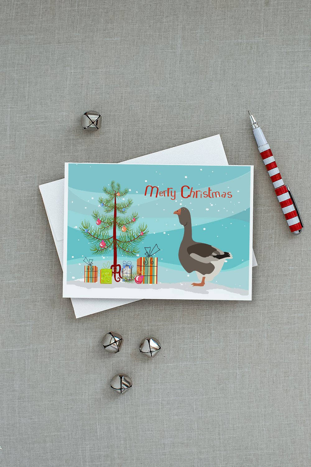 Toulouse Goose Christmas Greeting Cards and Envelopes Pack of 8 - the-store.com
