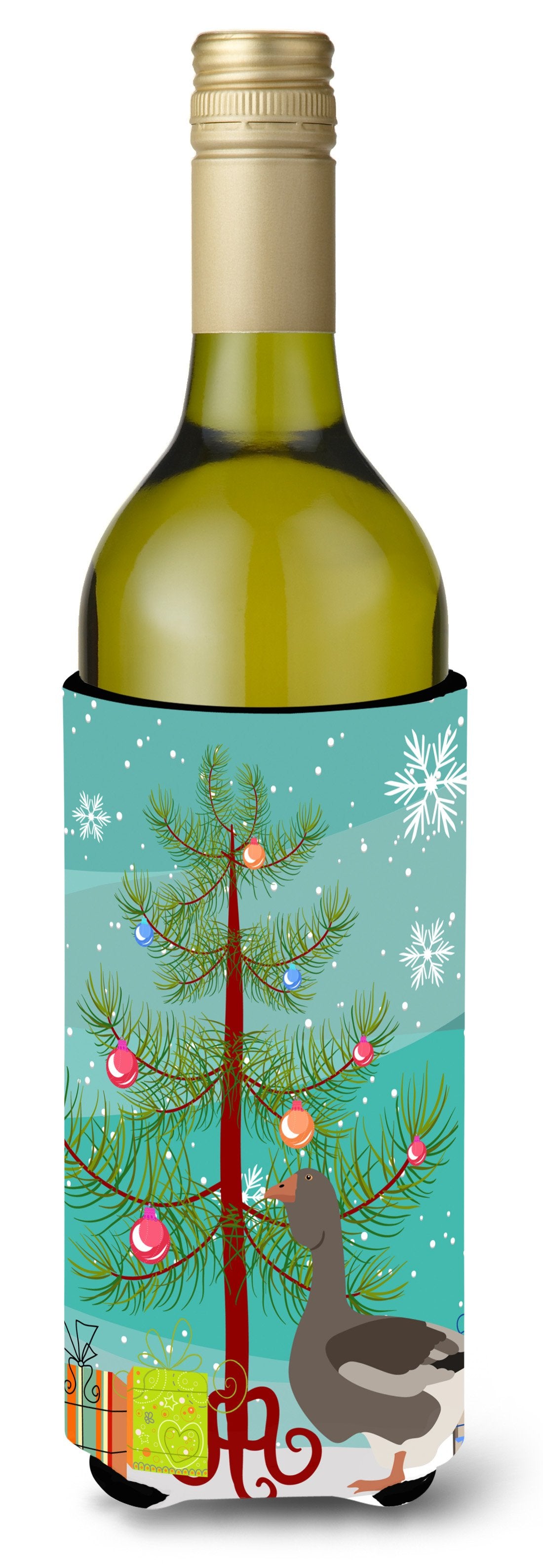 Toulouse Goose Christmas Wine Bottle Beverge Insulator Hugger BB9264LITERK by Caroline&#39;s Treasures