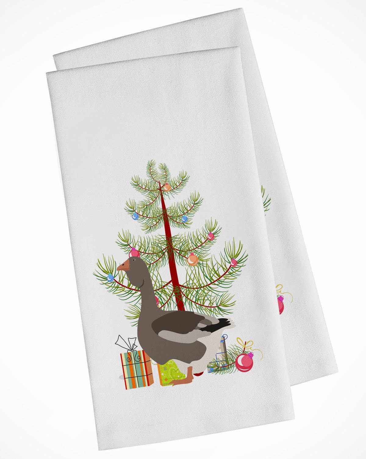 Toulouse Goose Christmas White Kitchen Towel Set of 2 BB9264WTKT by Caroline&#39;s Treasures