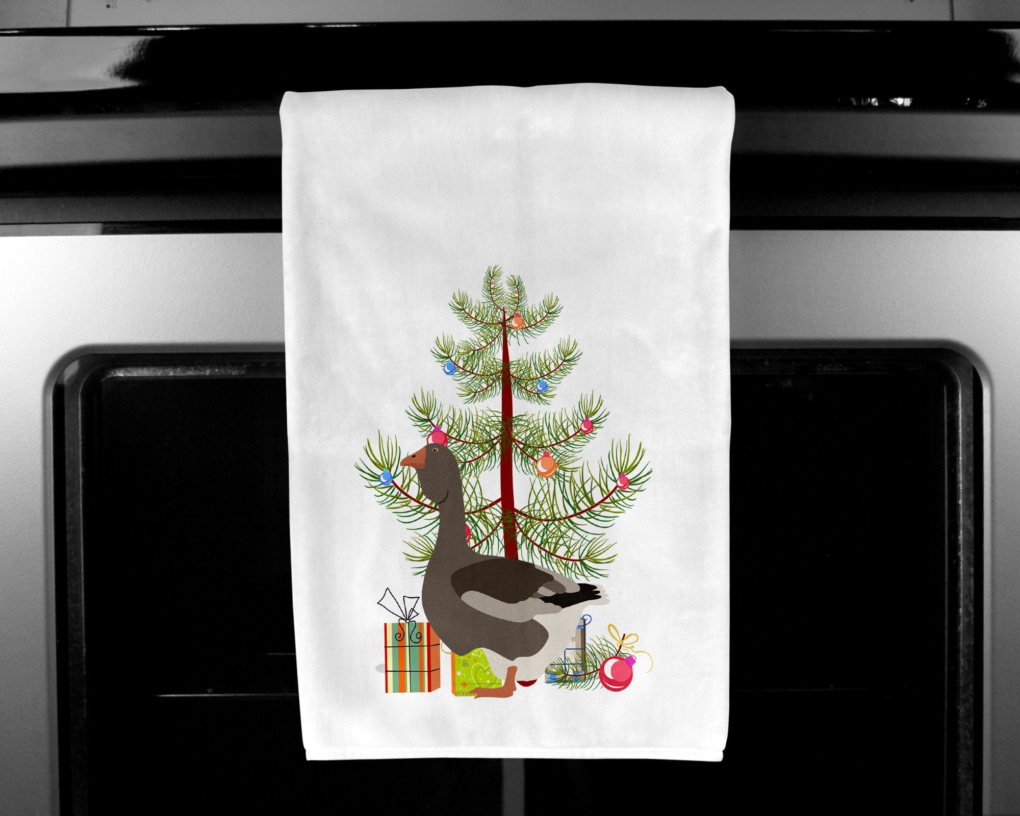 Toulouse Goose Christmas White Kitchen Towel Set of 2 BB9264WTKT by Caroline's Treasures