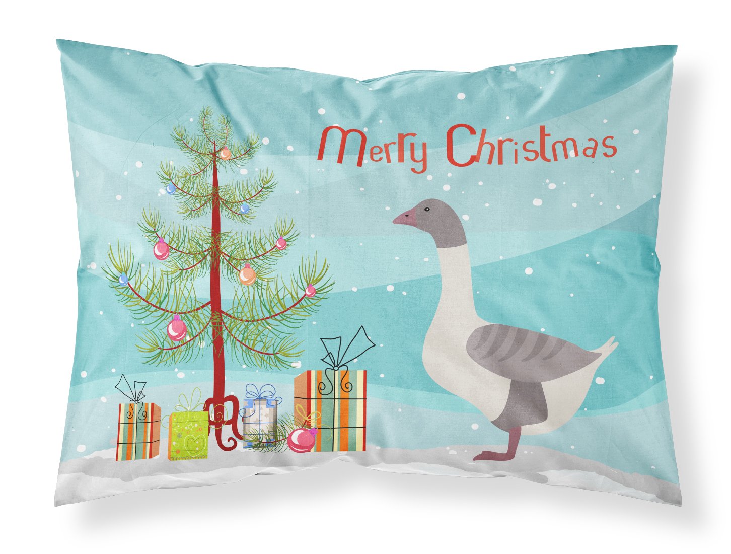 Buff Grey Back Goose Christmas Fabric Standard Pillowcase BB9268PILLOWCASE by Caroline's Treasures