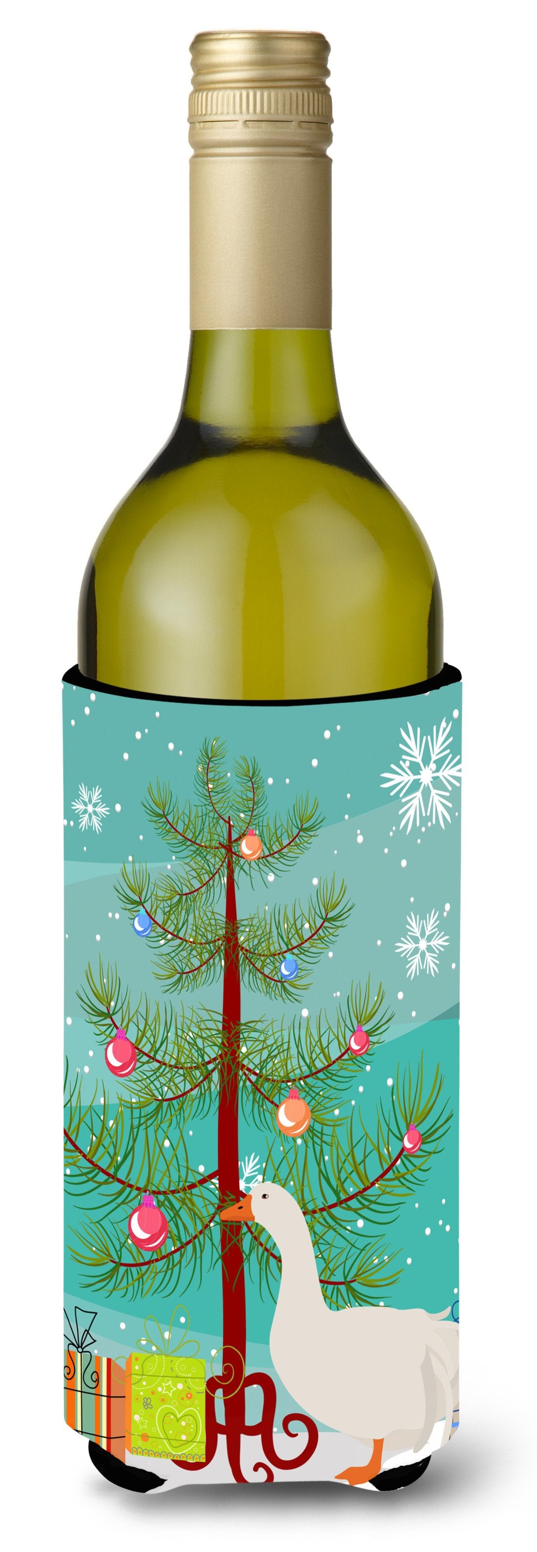 Sebastopol Goose Christmas Wine Bottle Beverge Insulator Hugger BB9269LITERK by Caroline&#39;s Treasures