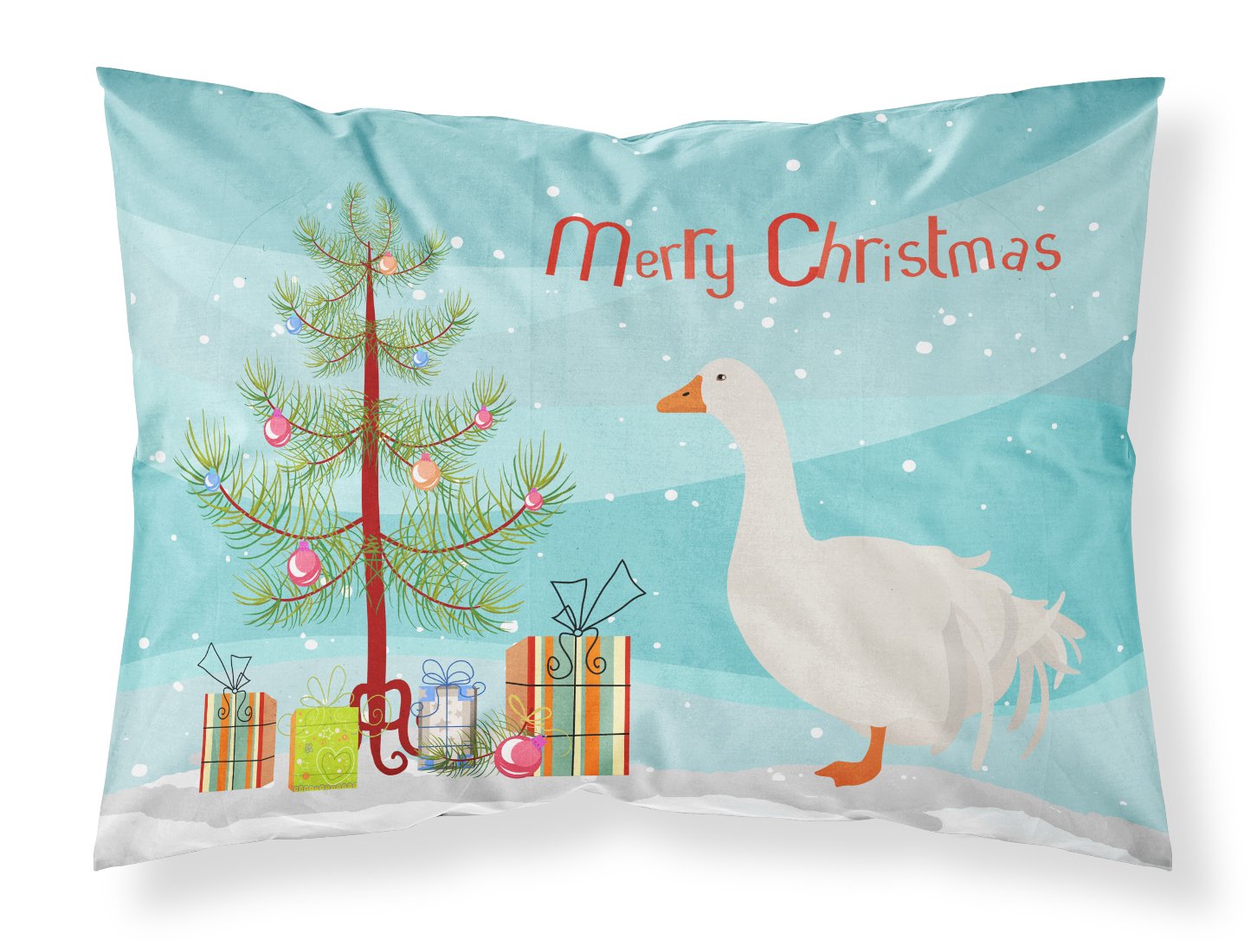 Sebastopol Goose Christmas Fabric Standard Pillowcase BB9269PILLOWCASE by Caroline's Treasures