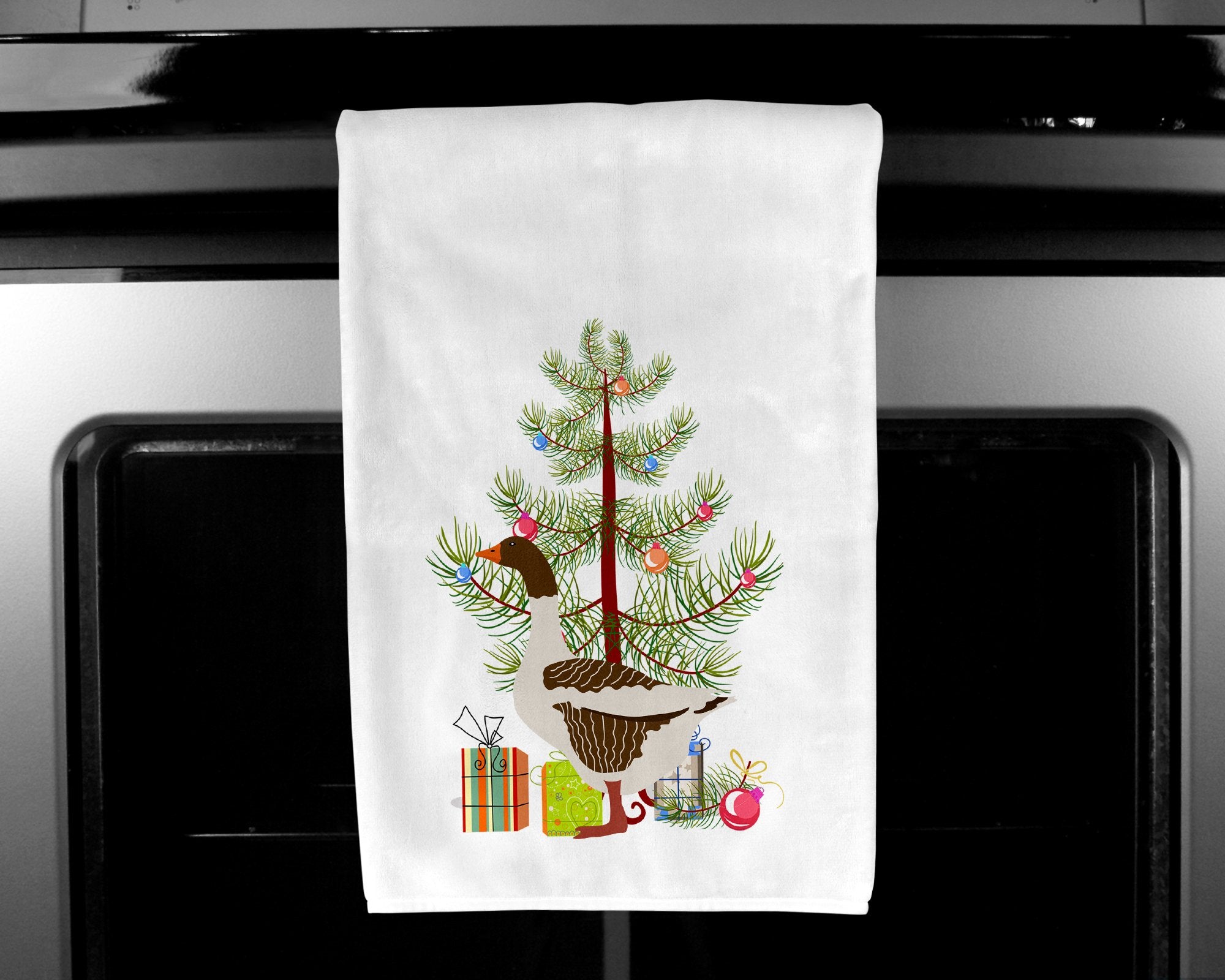 Pomeranian Rogener Goose Christmas White Kitchen Towel Set of 2 BB9270WTKT by Caroline's Treasures
