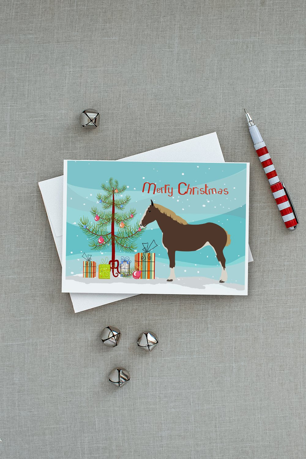Percheron Horse Christmas Greeting Cards and Envelopes Pack of 8 - the-store.com