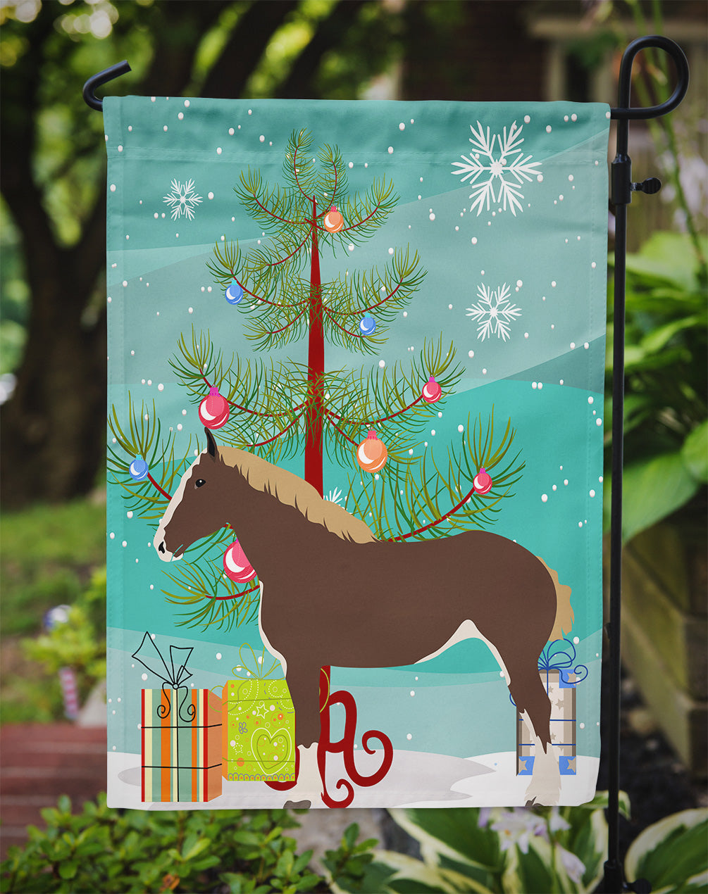 Percheron Horse Christmas Flag Garden Size BB9273GF
